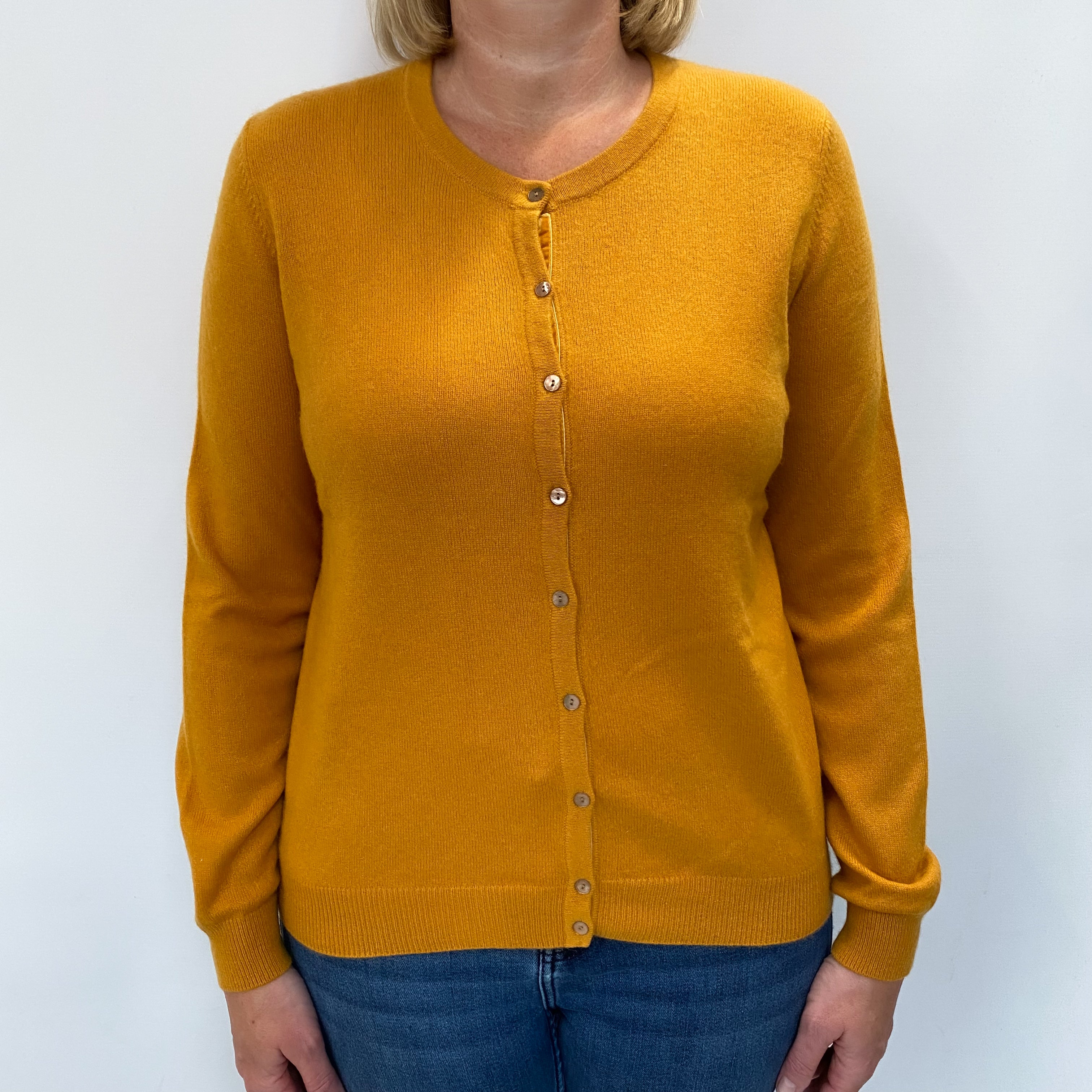 Marmalade Orange Cashmere Crew Neck Cardigan Large