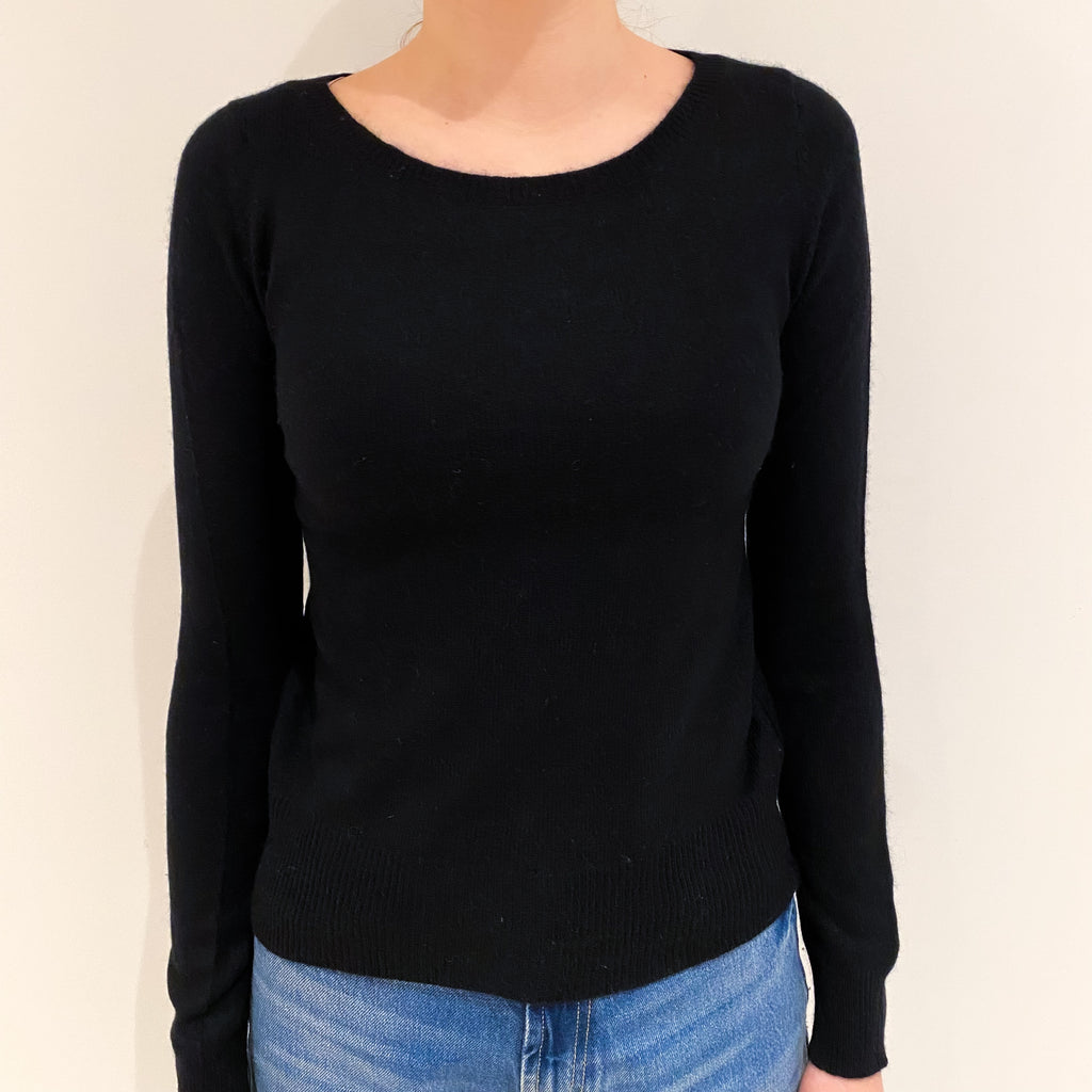 Black Cashmere Crew Neck Jumper Extra Small