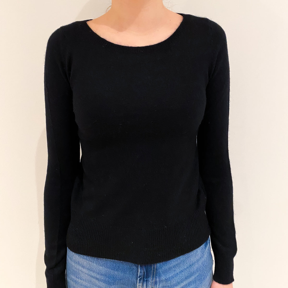 Black Cashmere Crew Neck Jumper Extra Small