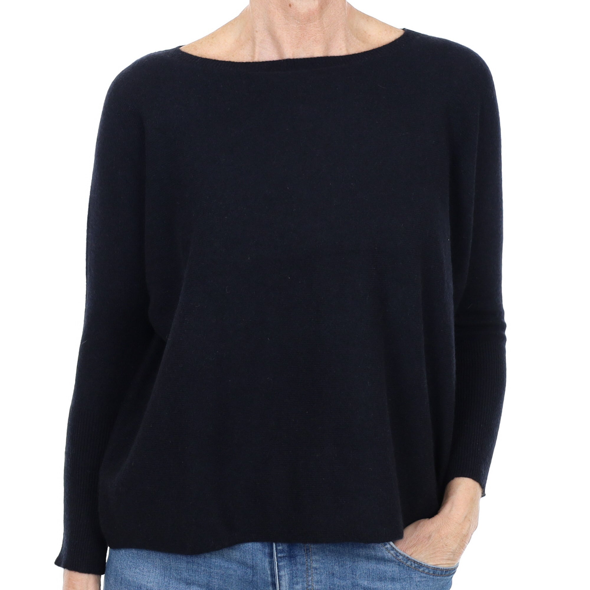 Black Cashmere Crew Neck Jumper Small