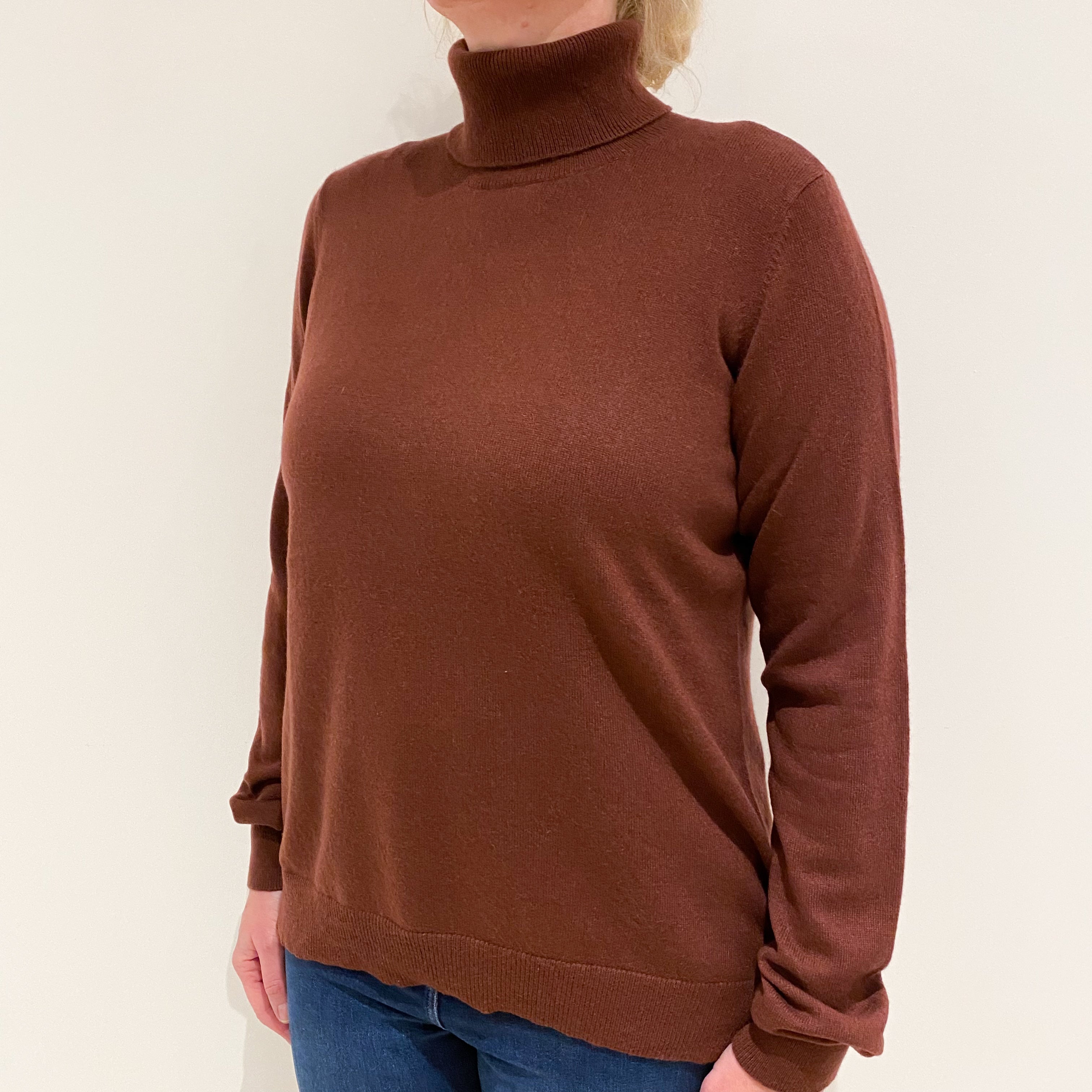 Orvis Mulberry Purple Cashmere Polo Neck Large
