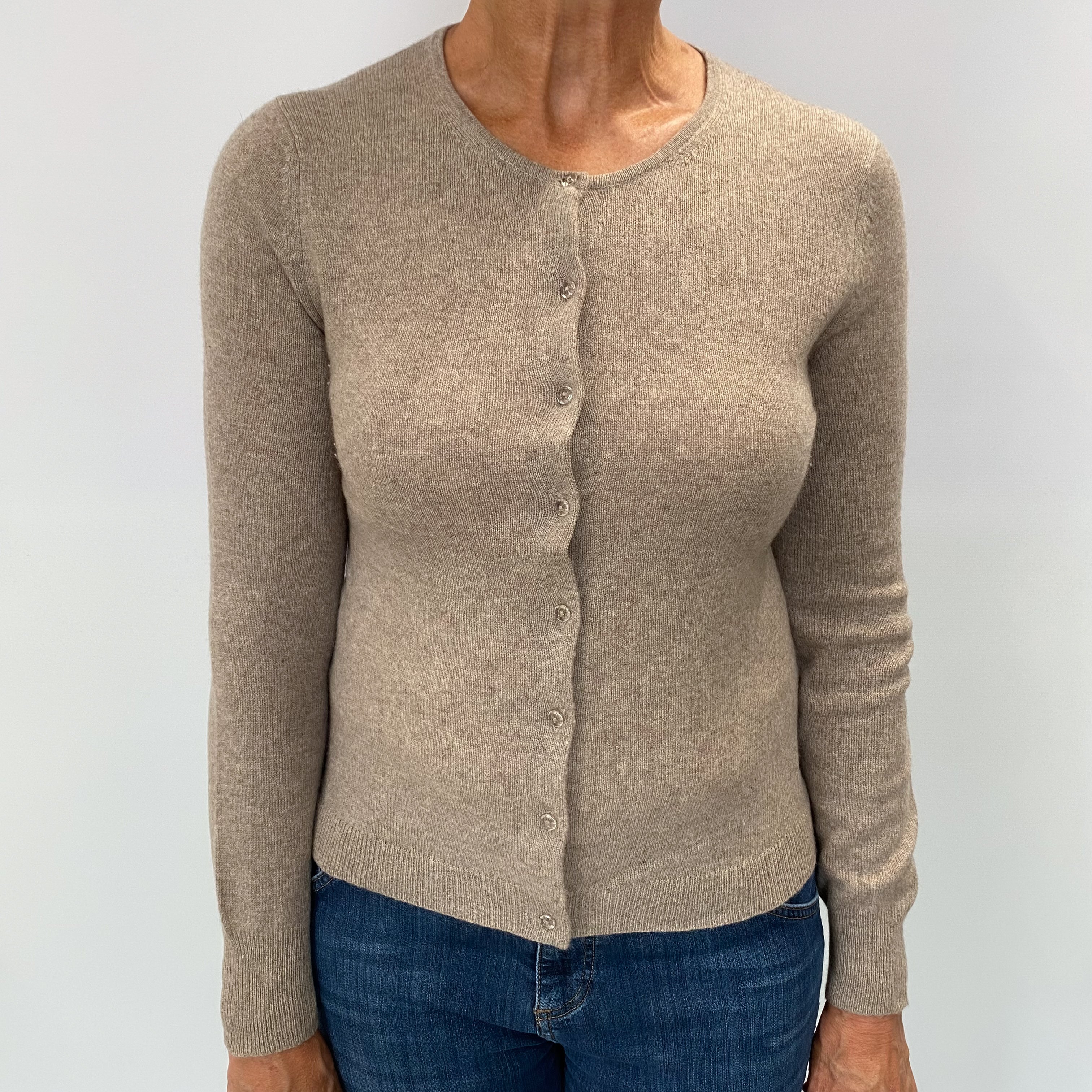 Mocha Brown Cashmere Cardigan Medium