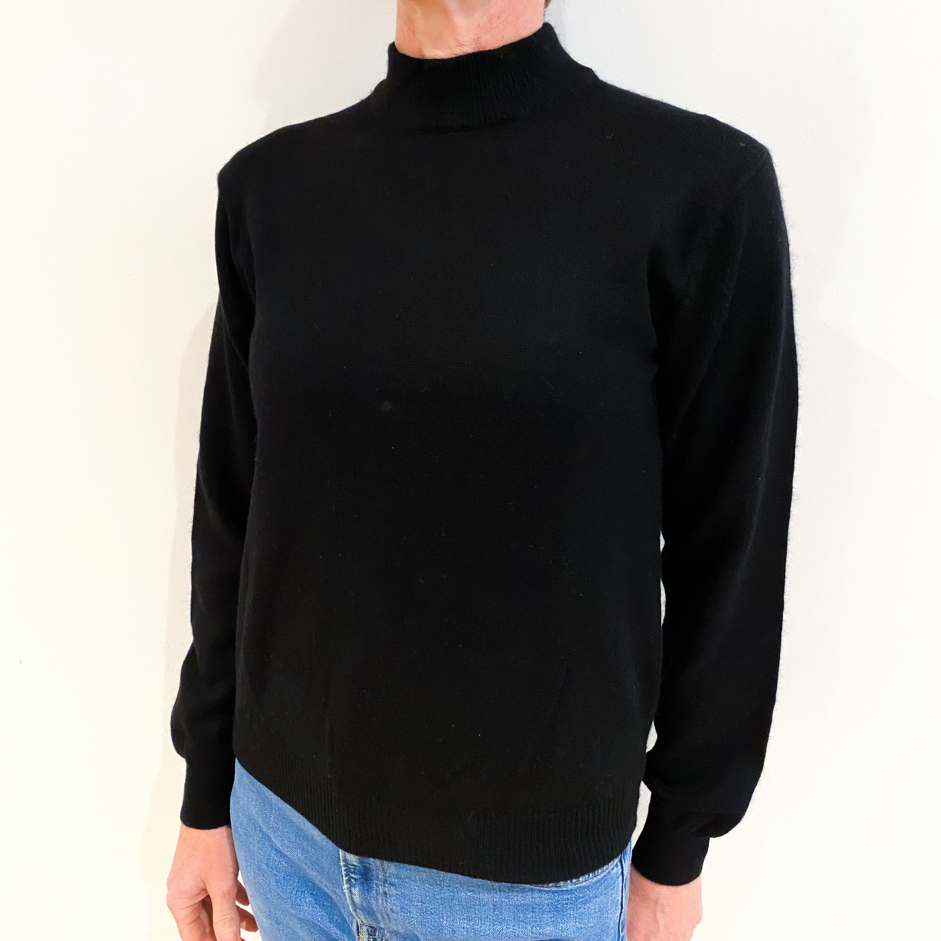 Black Cashmere Turtle Neck Jumper Small
