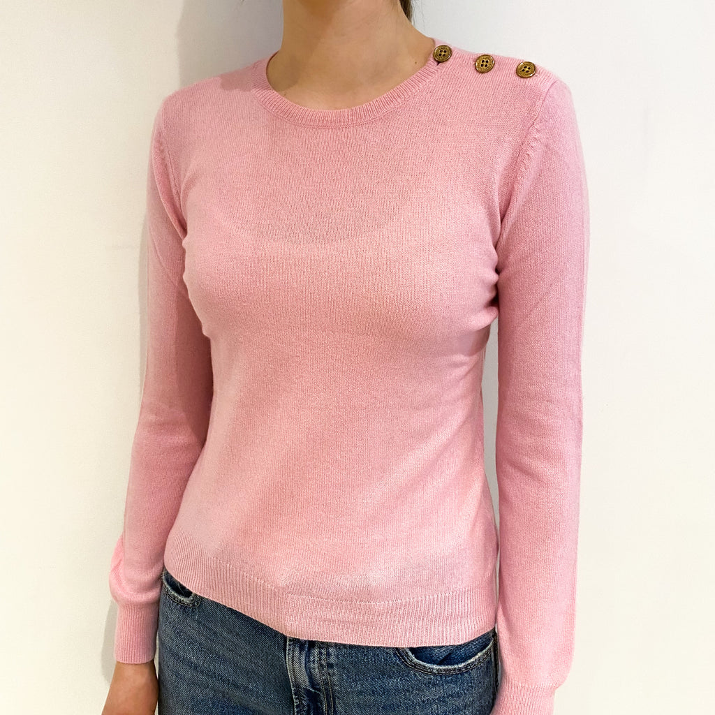 Ralph Lauren Sugarmouse PinkCashmere Crew Neck Jumper Extra Small