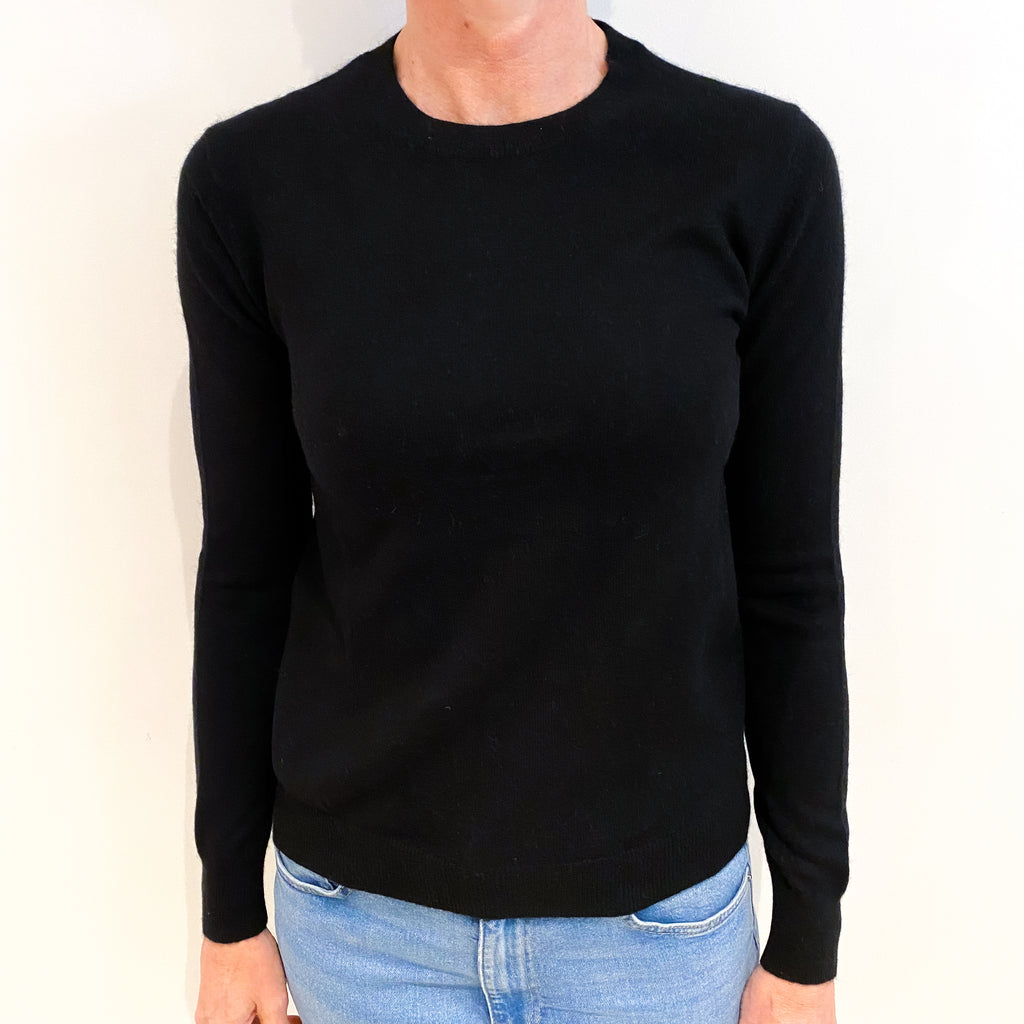 Black Cashmere Crew Neck Jumper Small