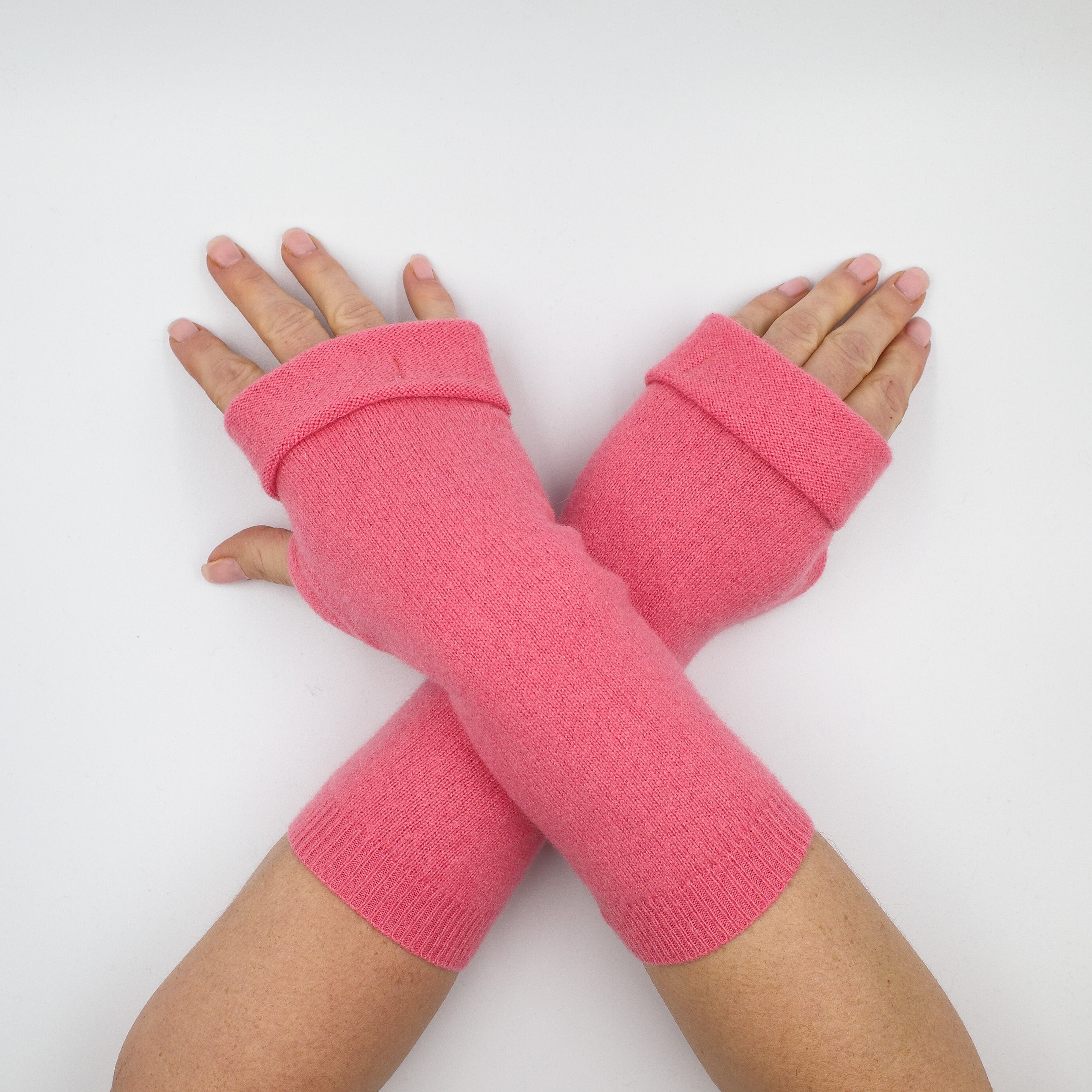 Flamingo Pink Fingerless Gloves