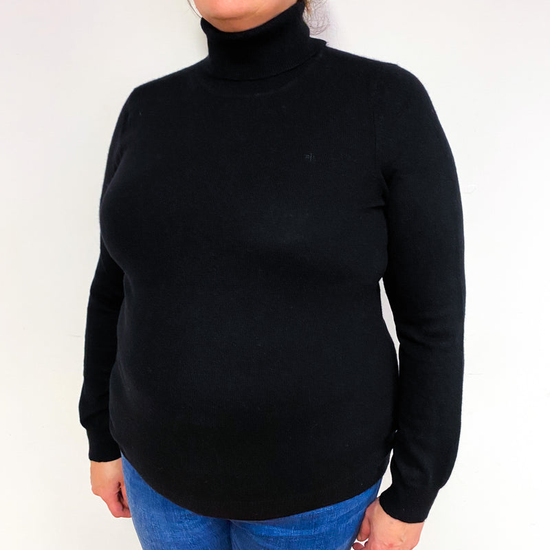 Ralph Lauren Black Cashmere Polo Neck Jumper Extra Large