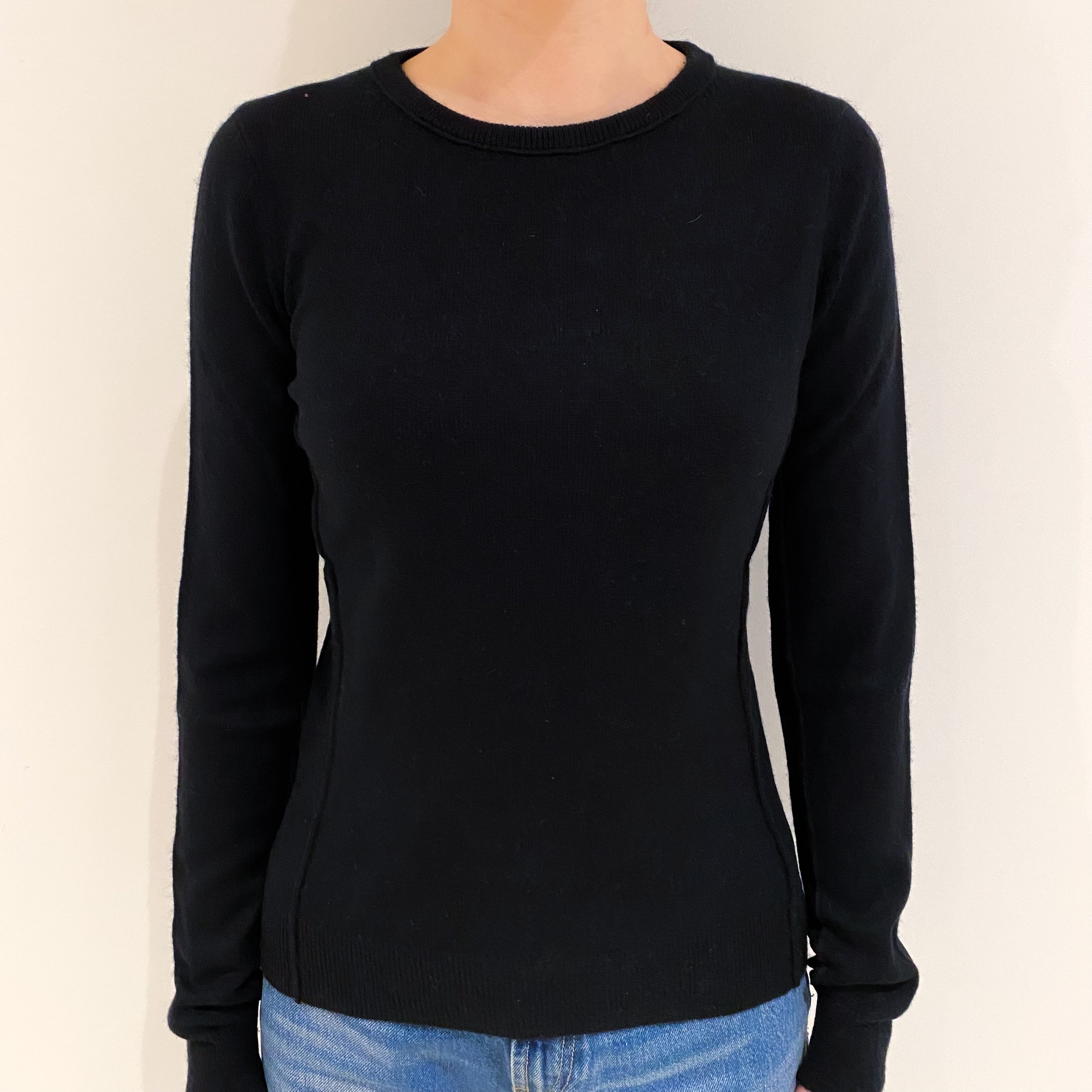 Black Cashmere Crew Neck Jumper Extra Small