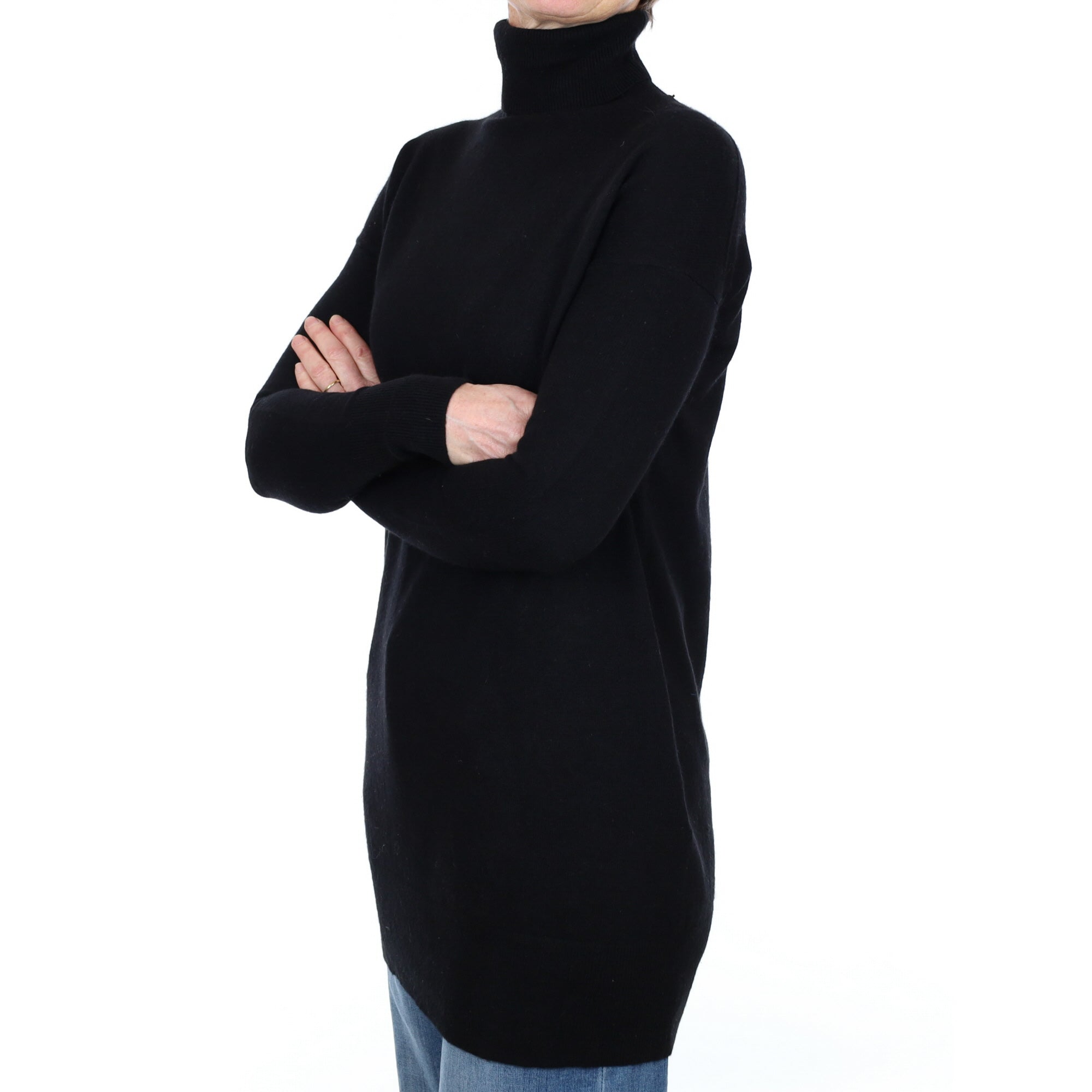 Everlane Black Cashmere Polo Neck Jumper Small