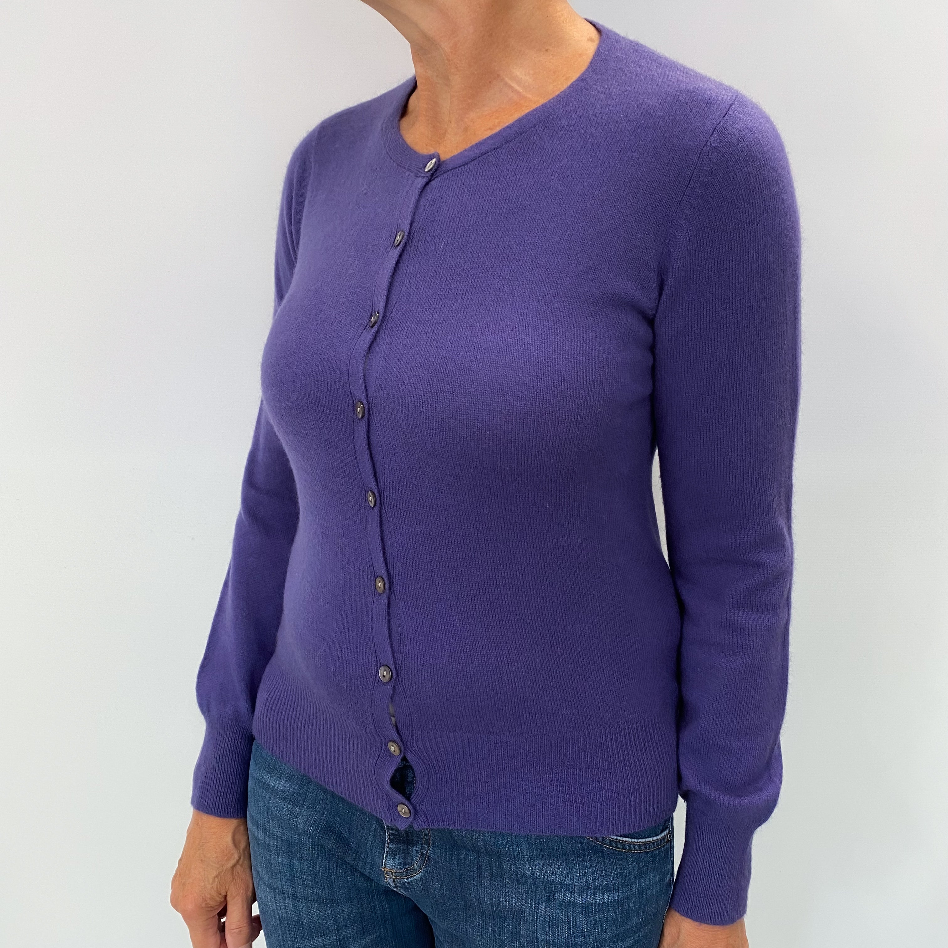 Amethyst Purple Cashmere Cardigan Medium