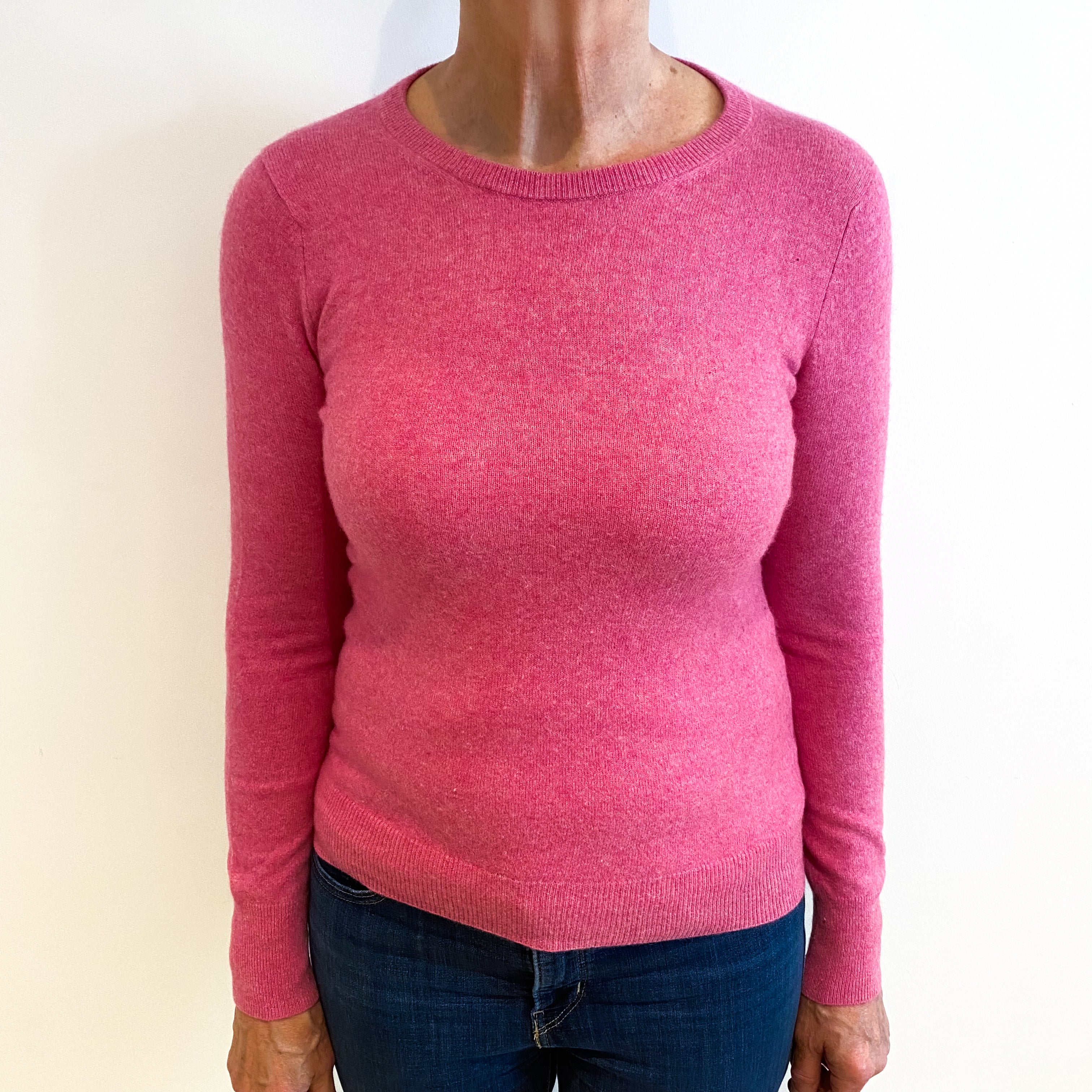 Bubblegum Pink Cashmere Crew Neck Jumper Medium