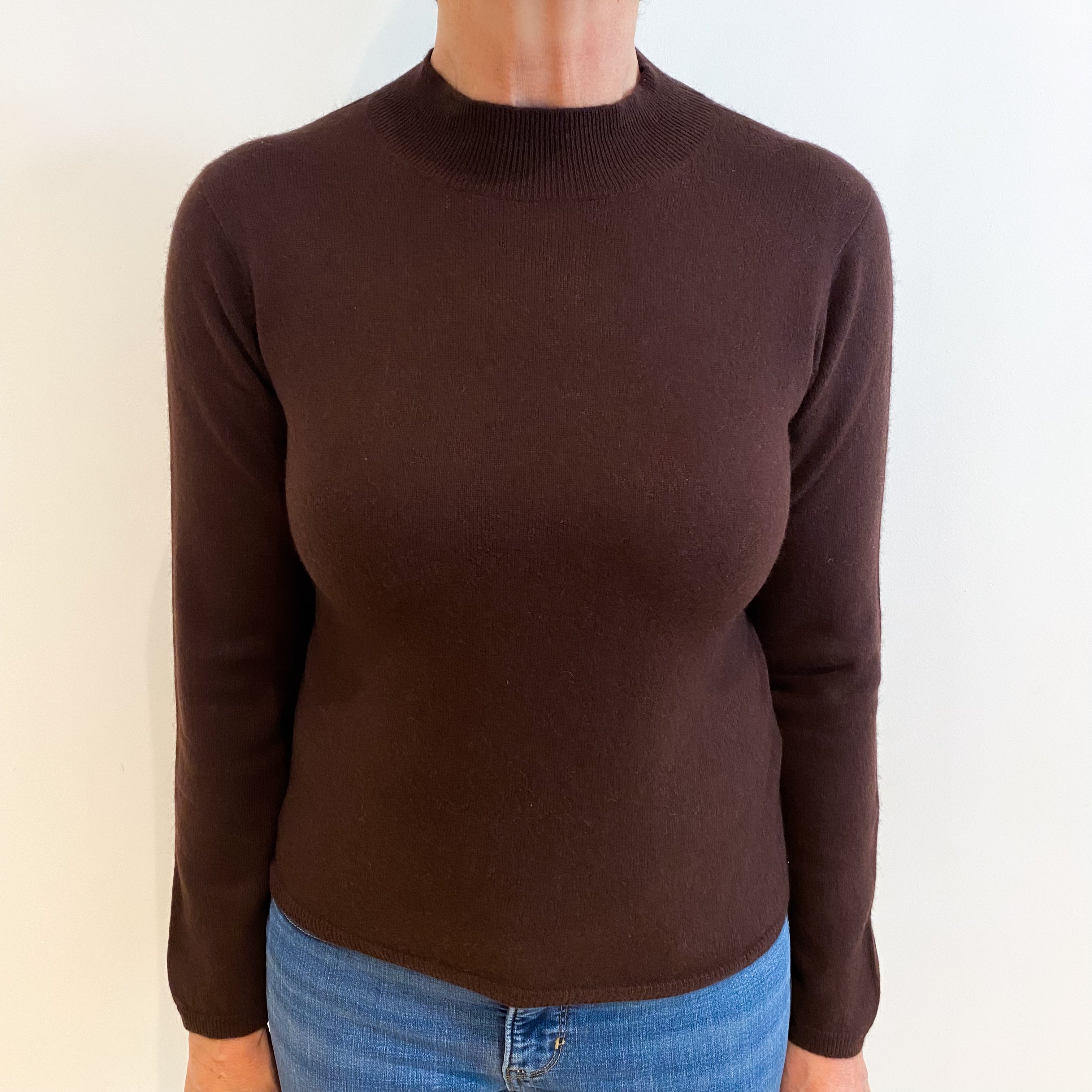 Dark Chocolate Cashmere Turtle Neck Jumper Medium