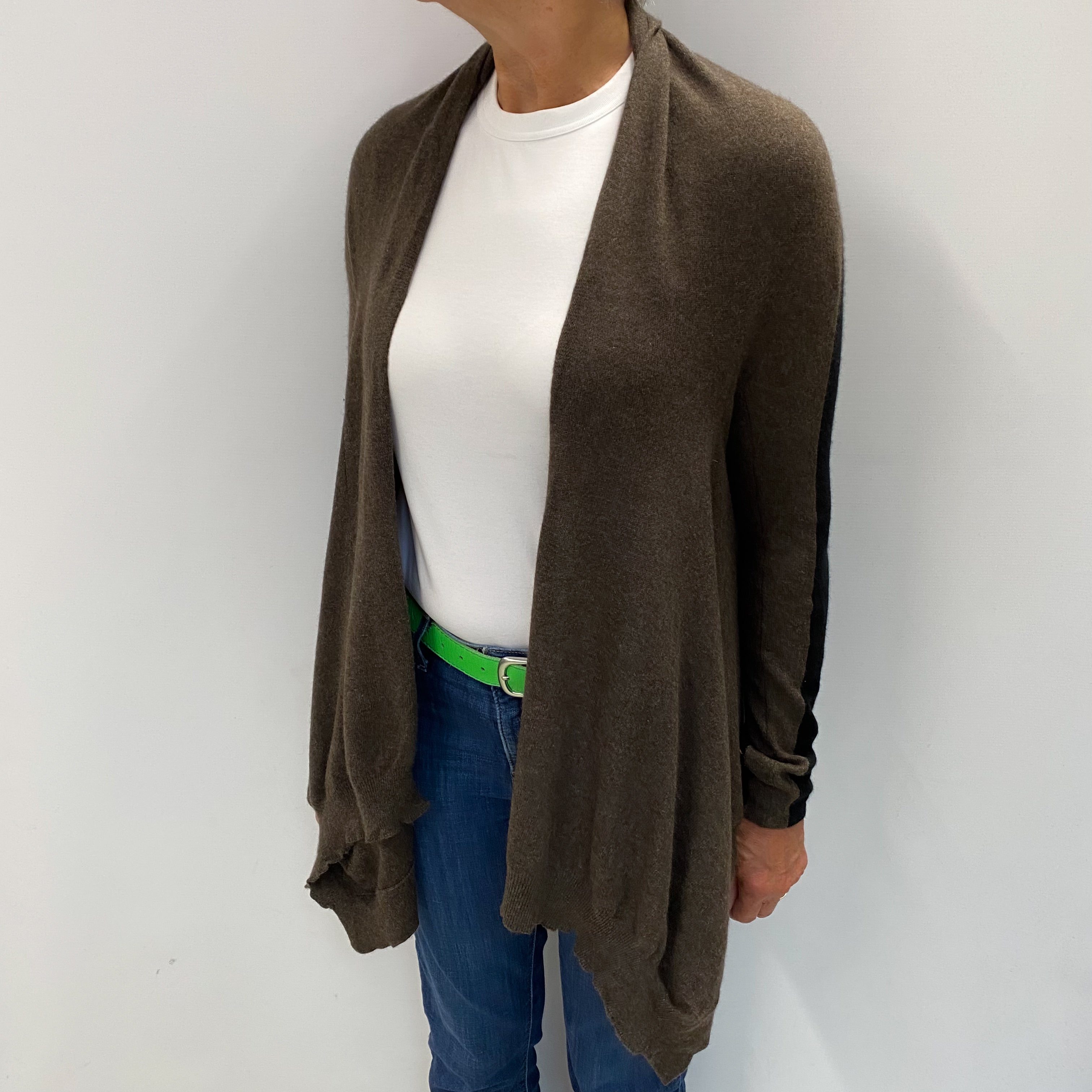 Donkey Brown Cashmere Edge To Edge Cardigan Medium