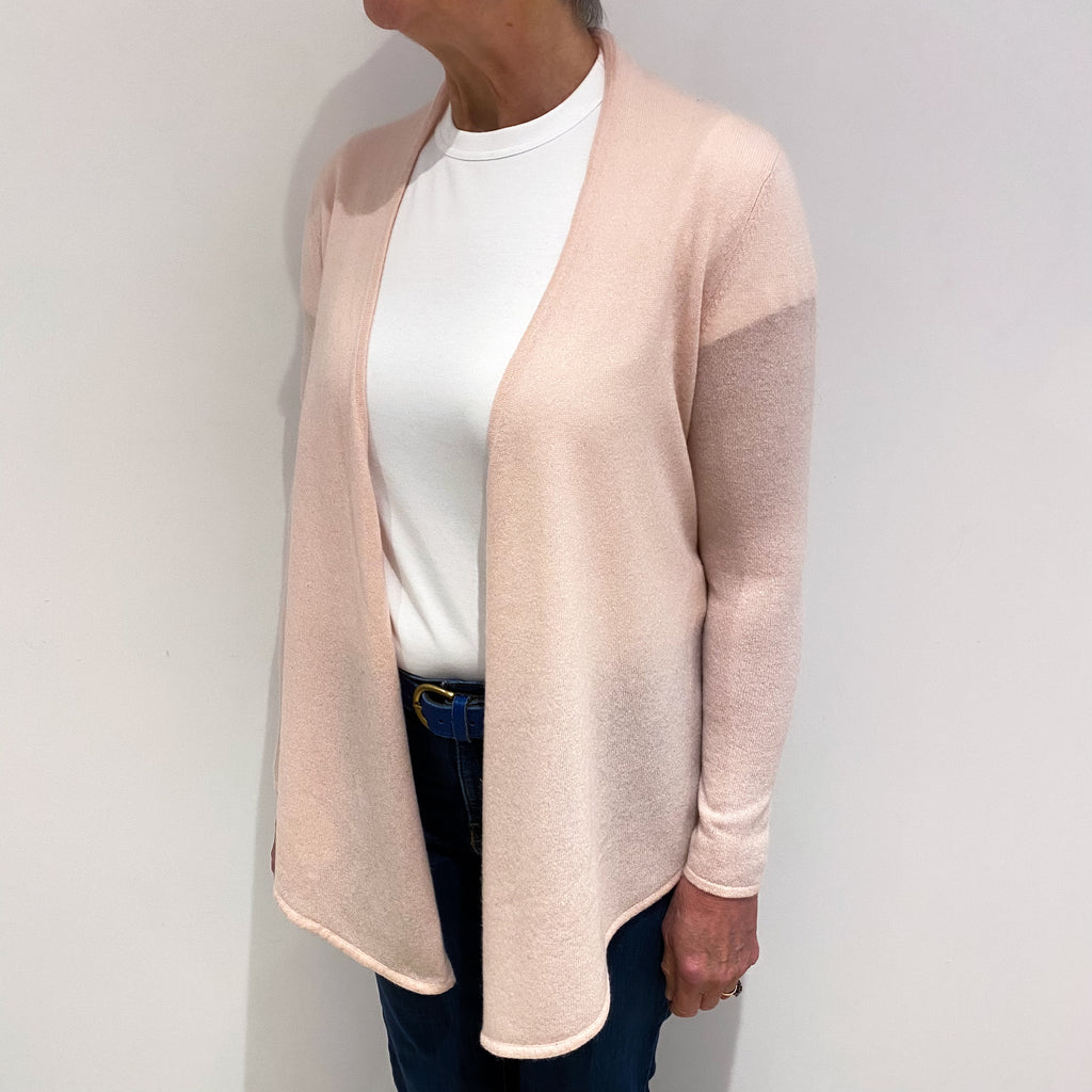 Shell Pink Edge To Edge Cashmere Cardigan Medium