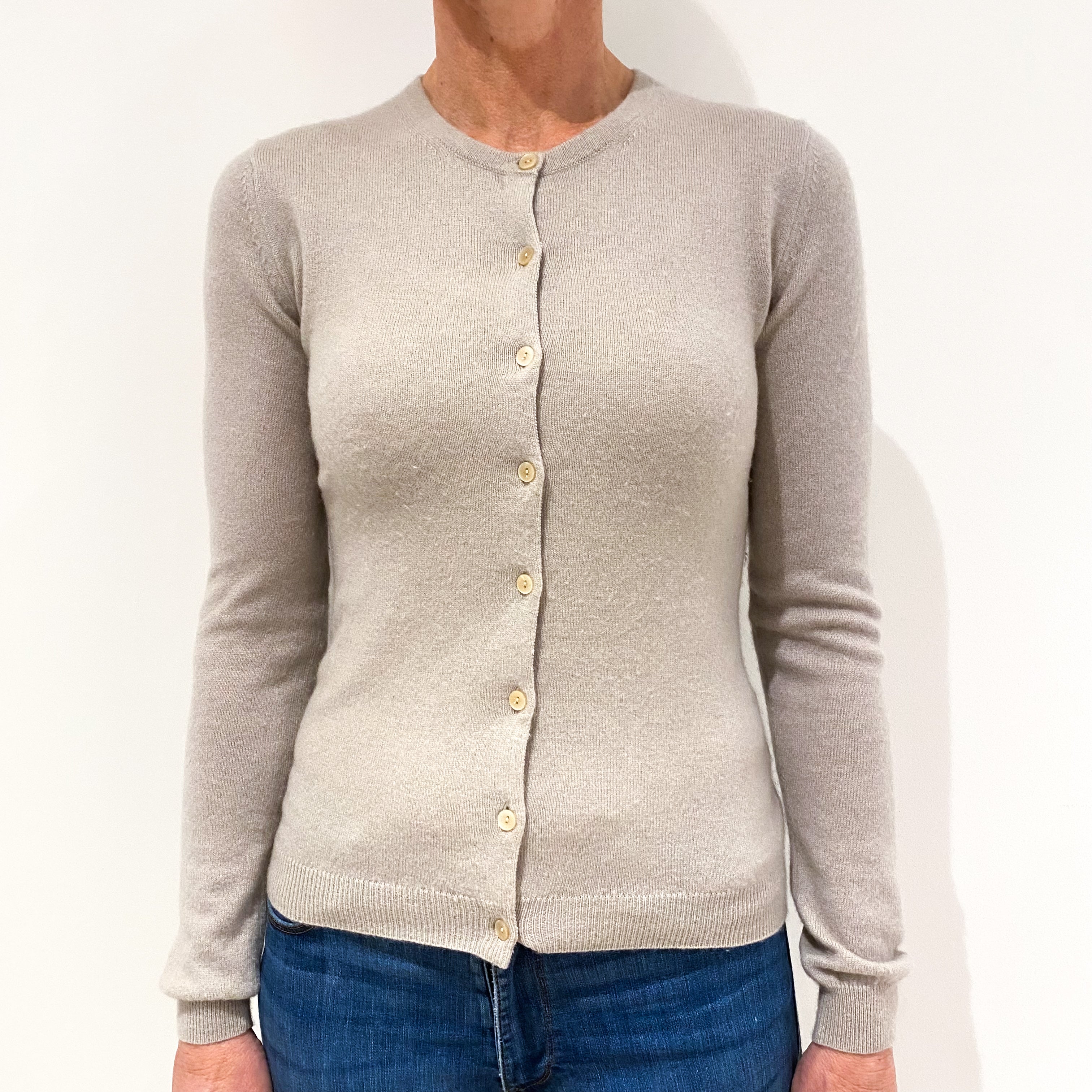 Taupe Cashmere Cardigan Small