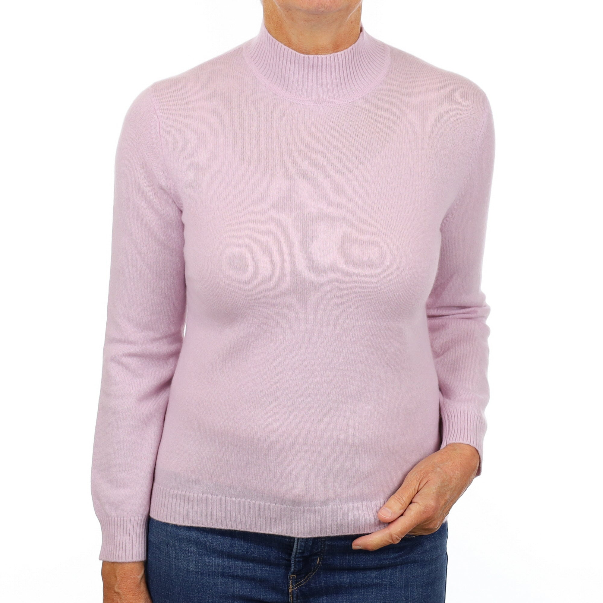 Mauve Purple Cashmere Turtle Neck Jumper Medium