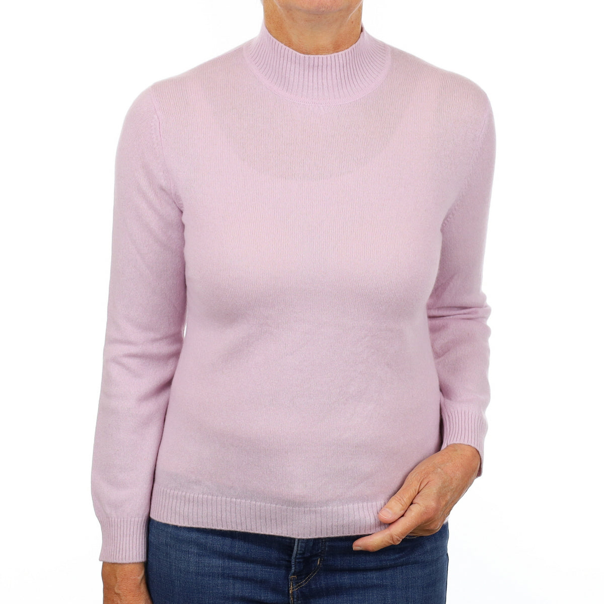Mauve Purple Cashmere Turtle Neck Jumper Medium