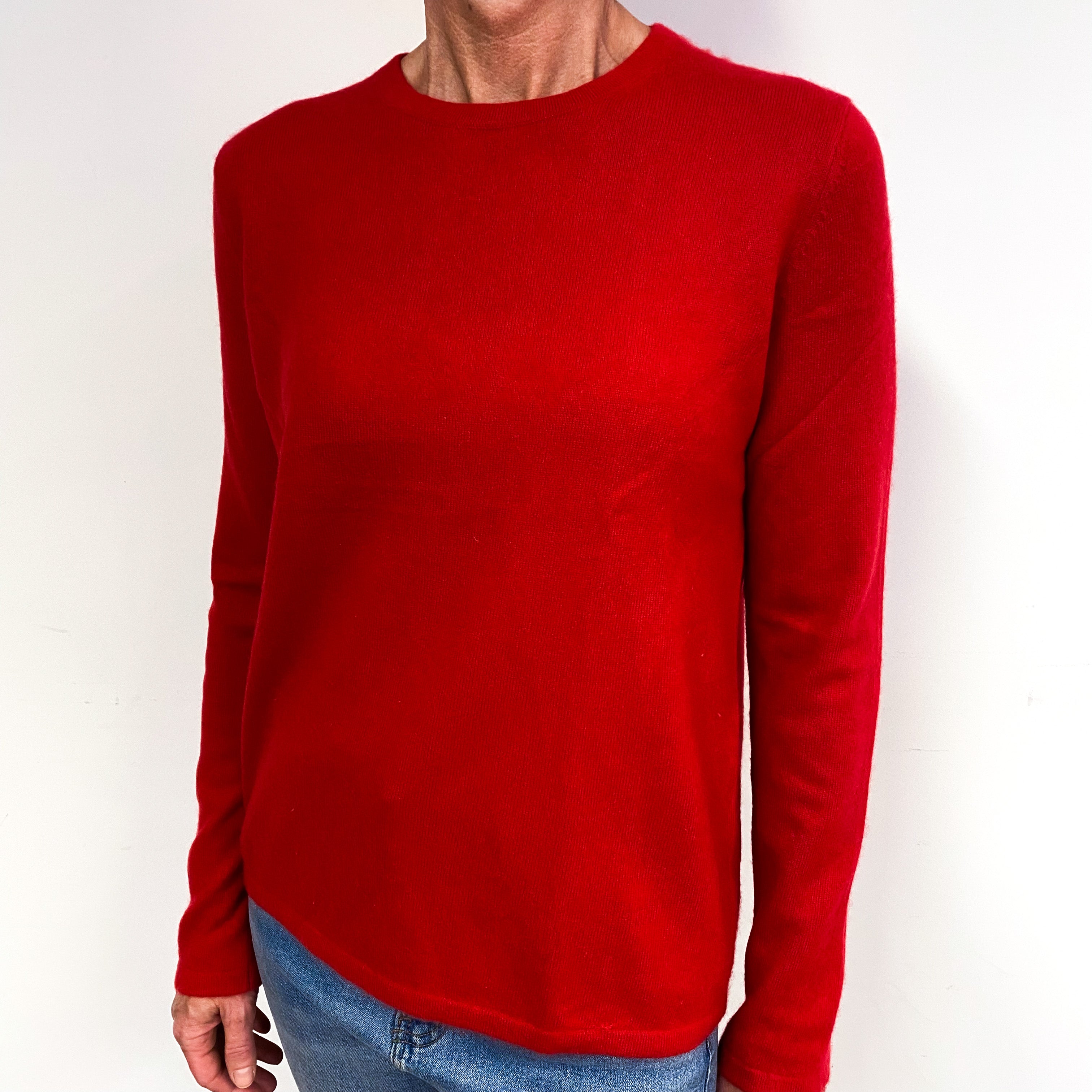 Scarlett Red Cashmere Crew Neck Jumper Medium