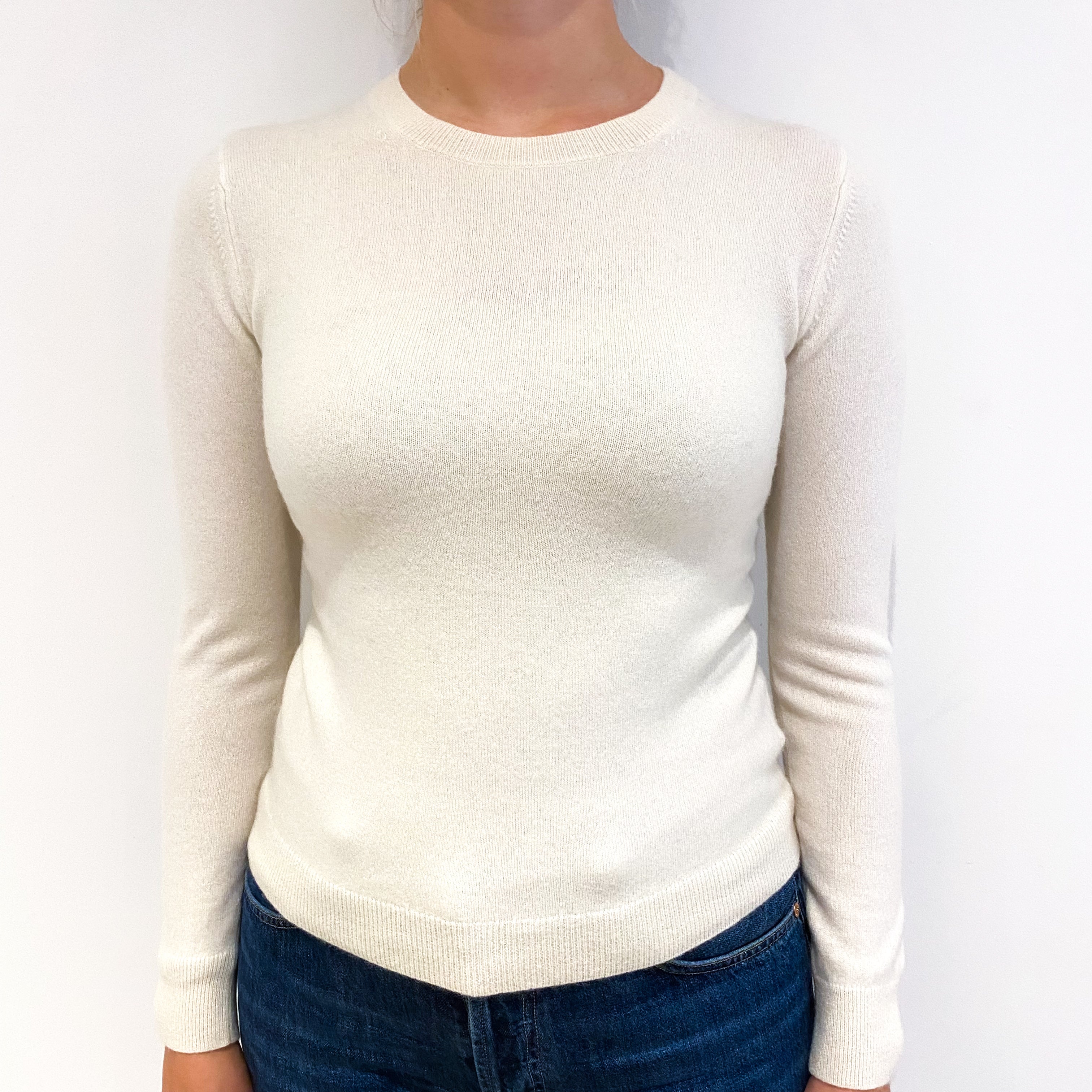 Cream Cashmere Crew Neck Jumper Small