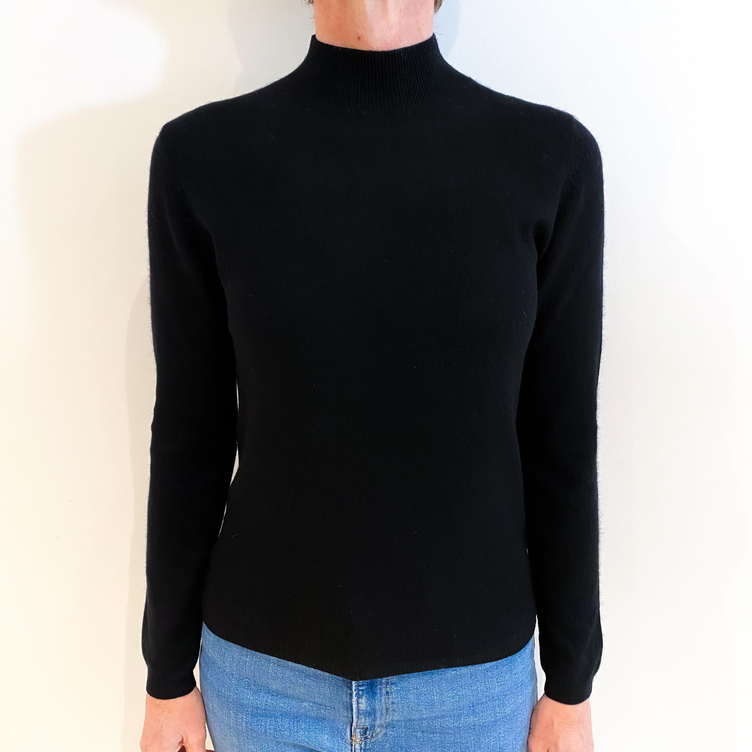 Black Cashmere Turtle Neck Jumper Small