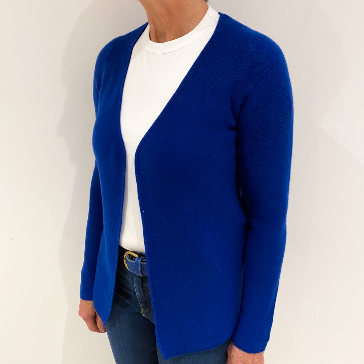 Brand New Admiral Blue Cashmere Cardigan Medium