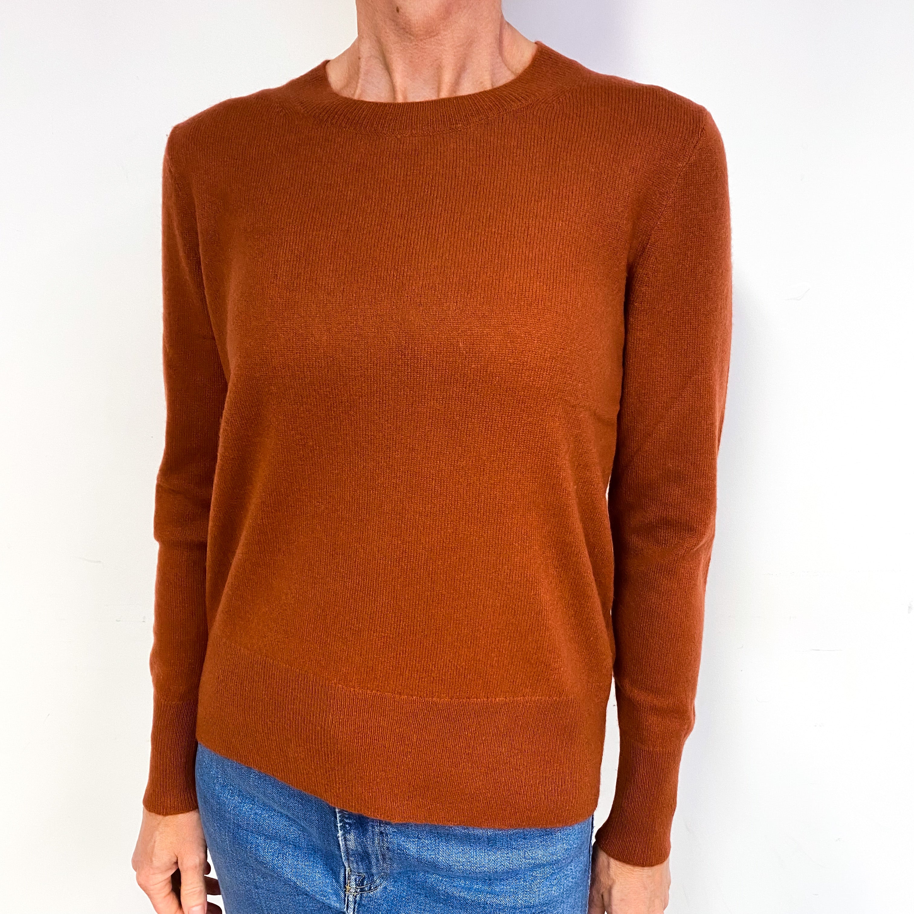 Paprika Orange Cashmere Crew Neck Jumper Medium