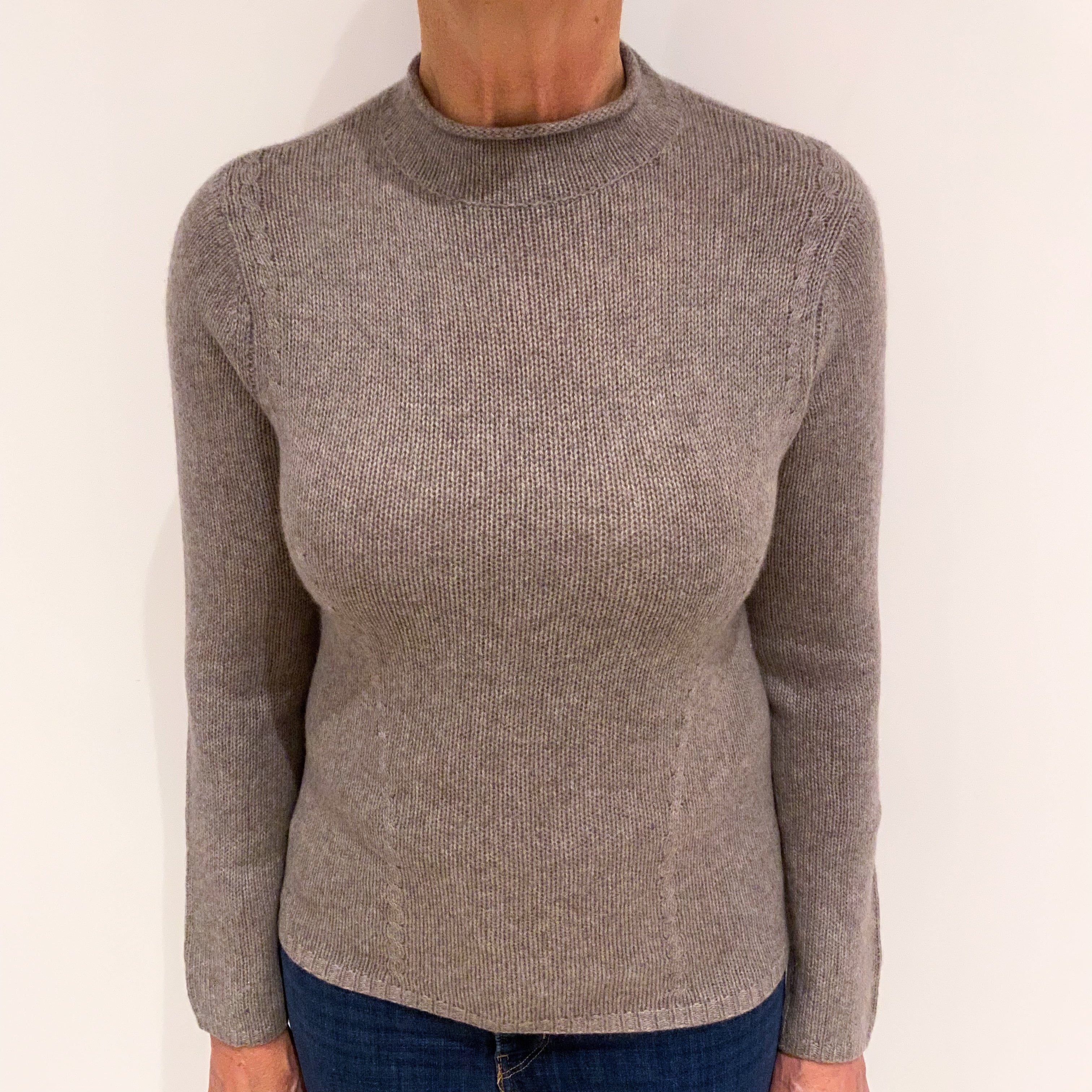 Fawn Cashmere Turtle Neck Jumper Medium