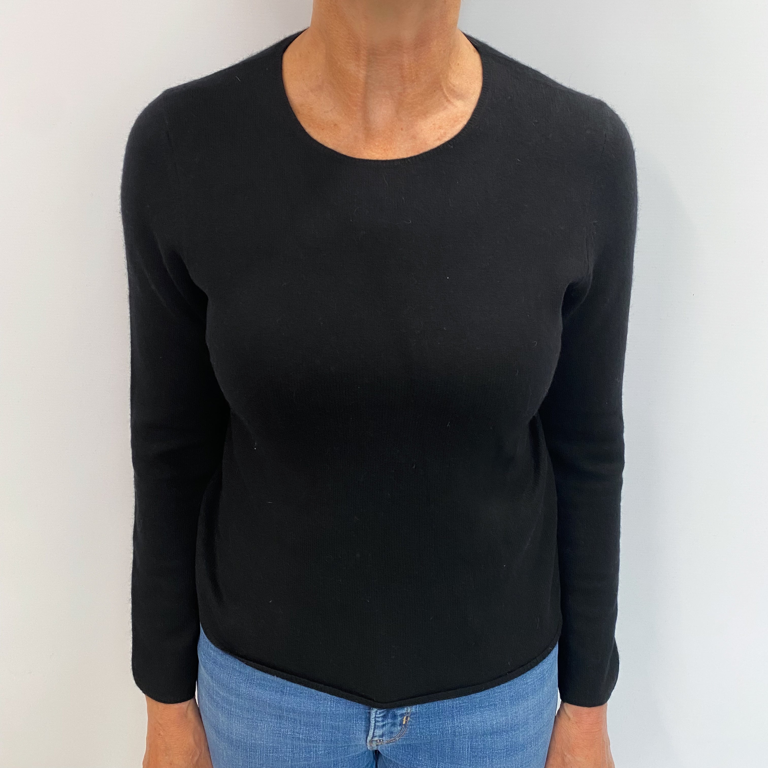 Black Cashmere Crew Neck Jumper Medium