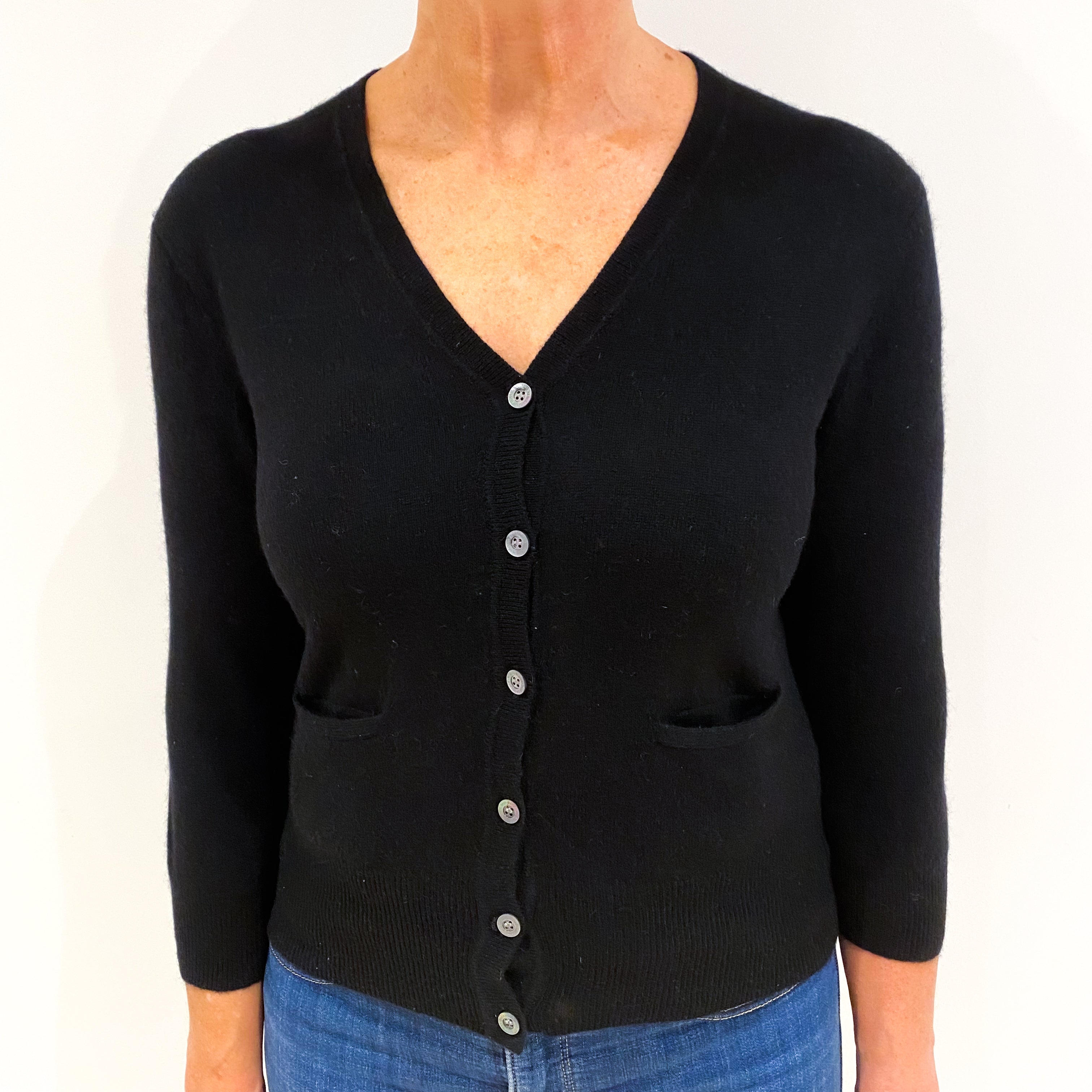 Black Cashmere Cardigan Medium
