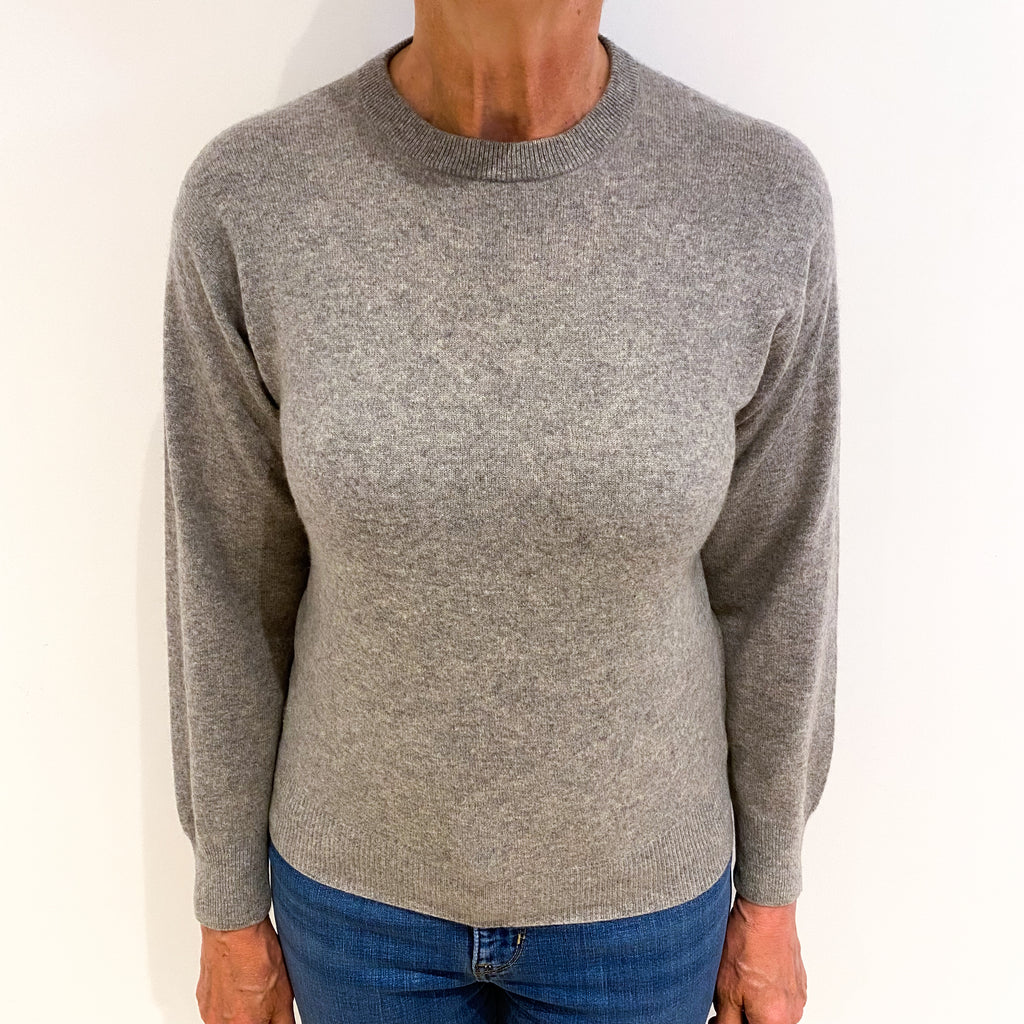 Smoke Grey Cashmere Crew Neck Jumper Medium
