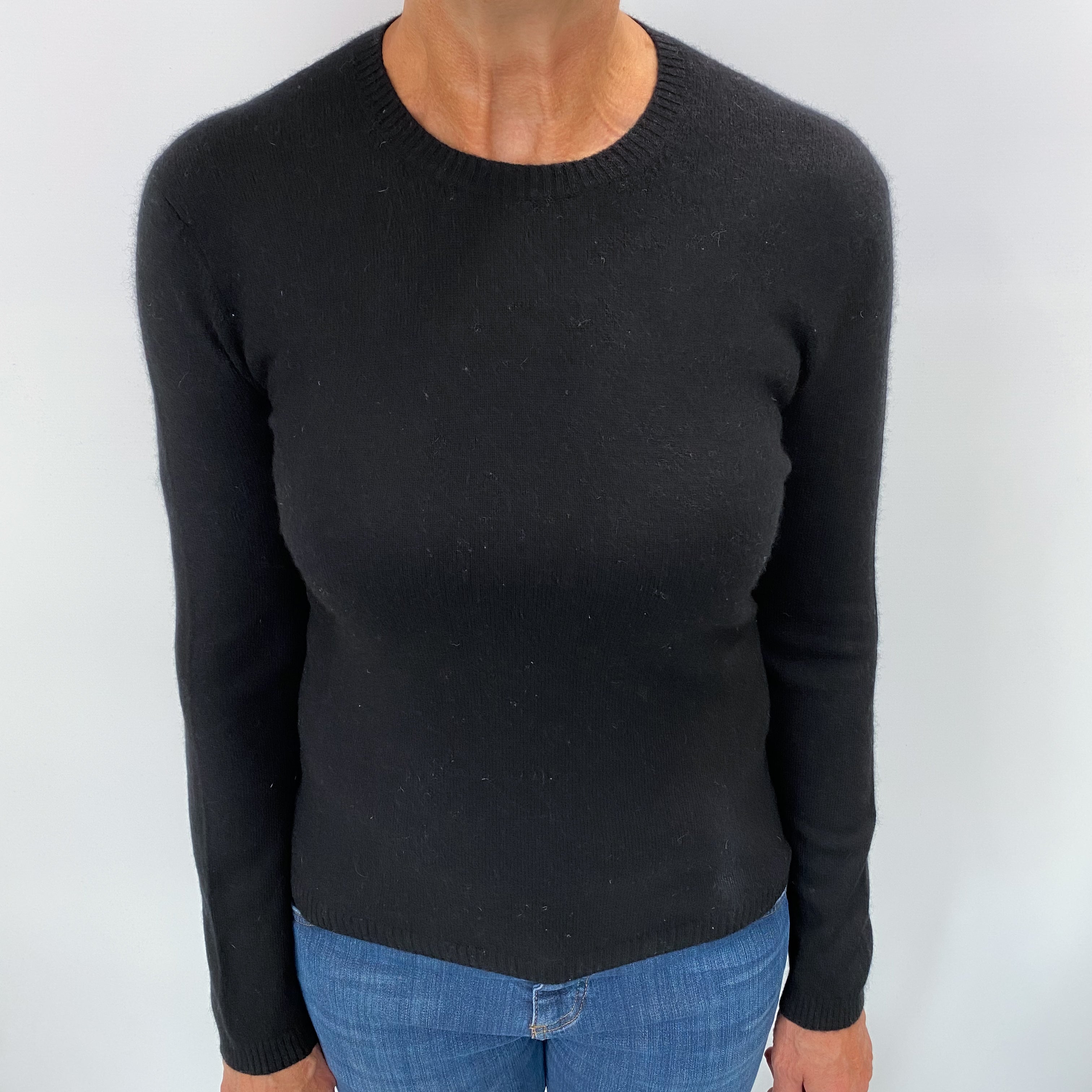 Black Cashmere Crew Neck Jumper Medium