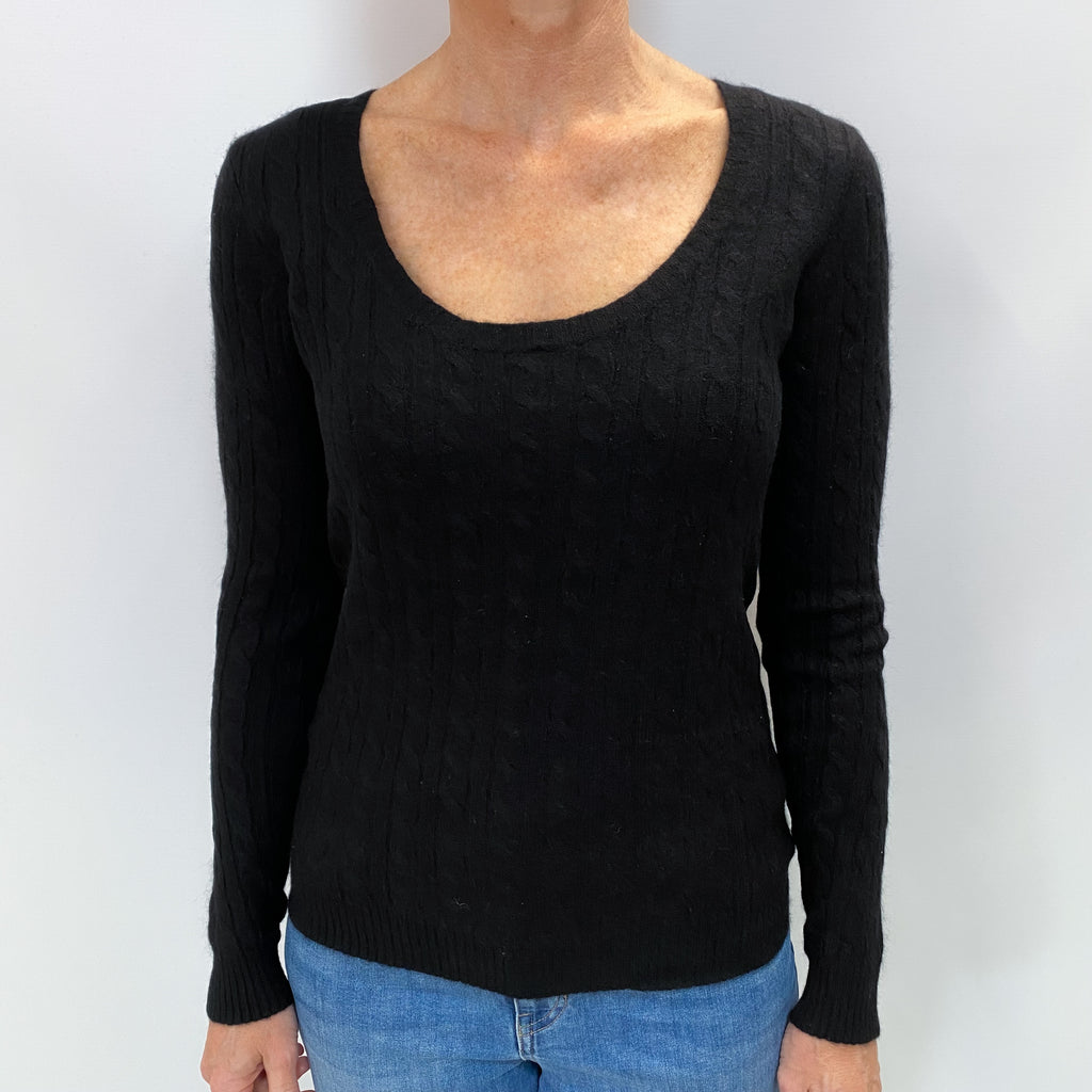 Black Cashmere Scoop Neck Jumper Small