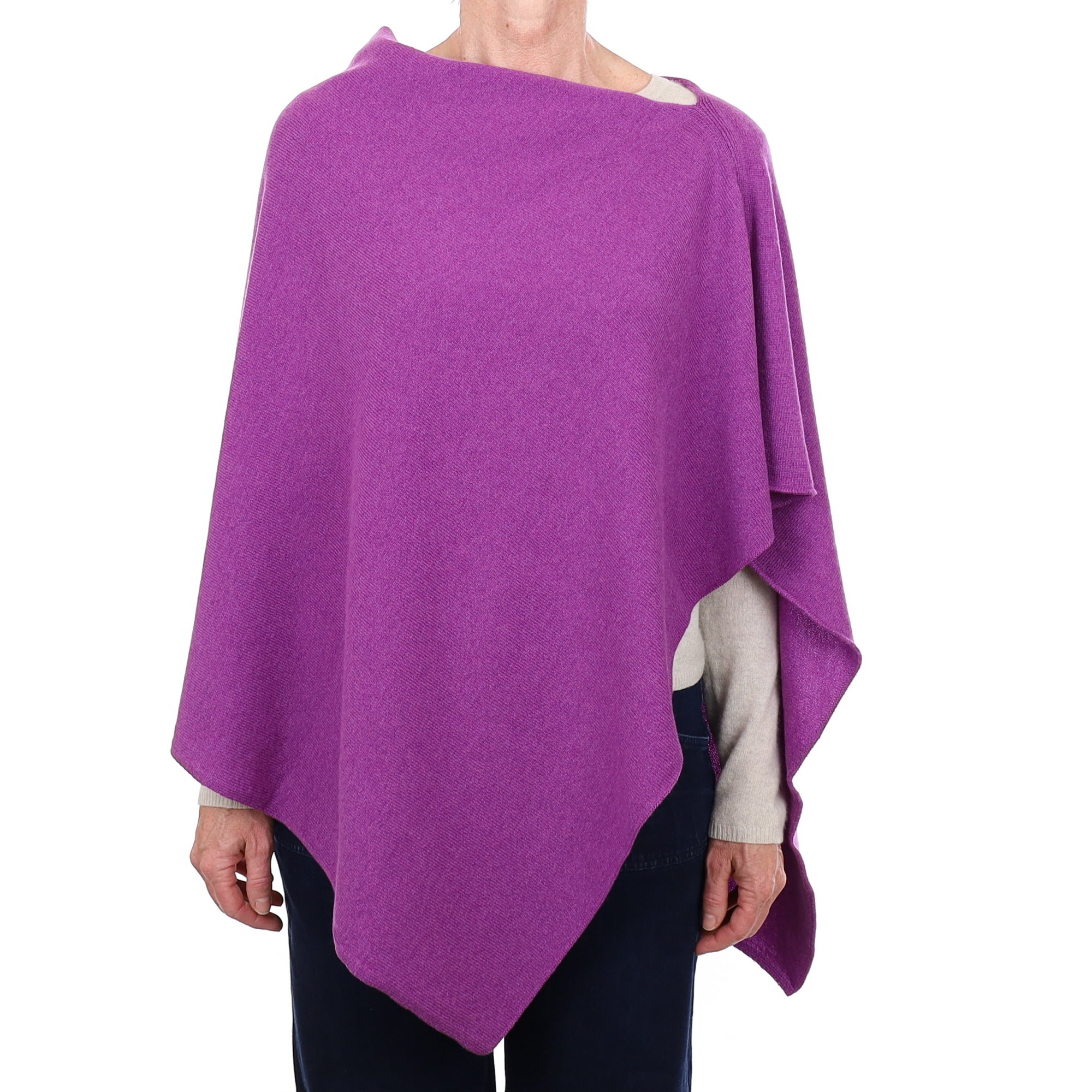 Brand New Scottish Orchid Purple Cashmere Poncho One Size