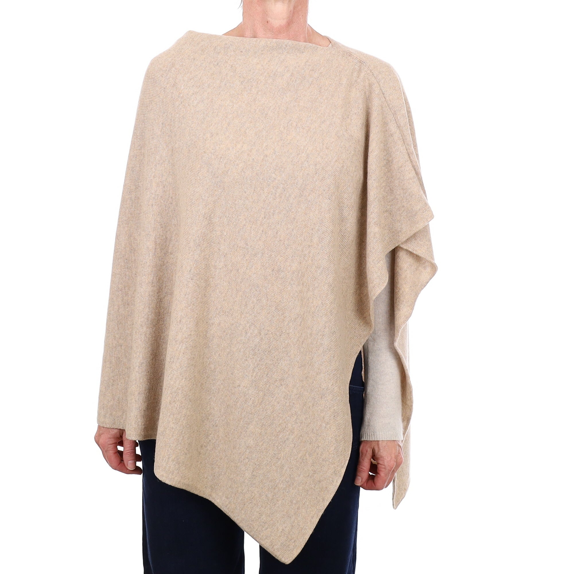 Brand New Scottish Biscuit Beige Cashmere Poncho One Size