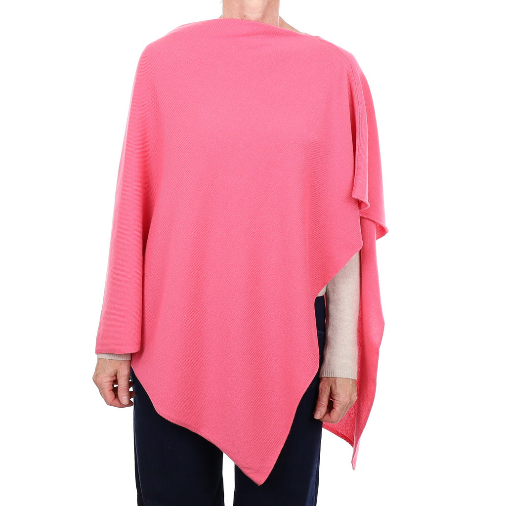 Brand New Scottish Lupin Pink Cashmere Poncho One Size