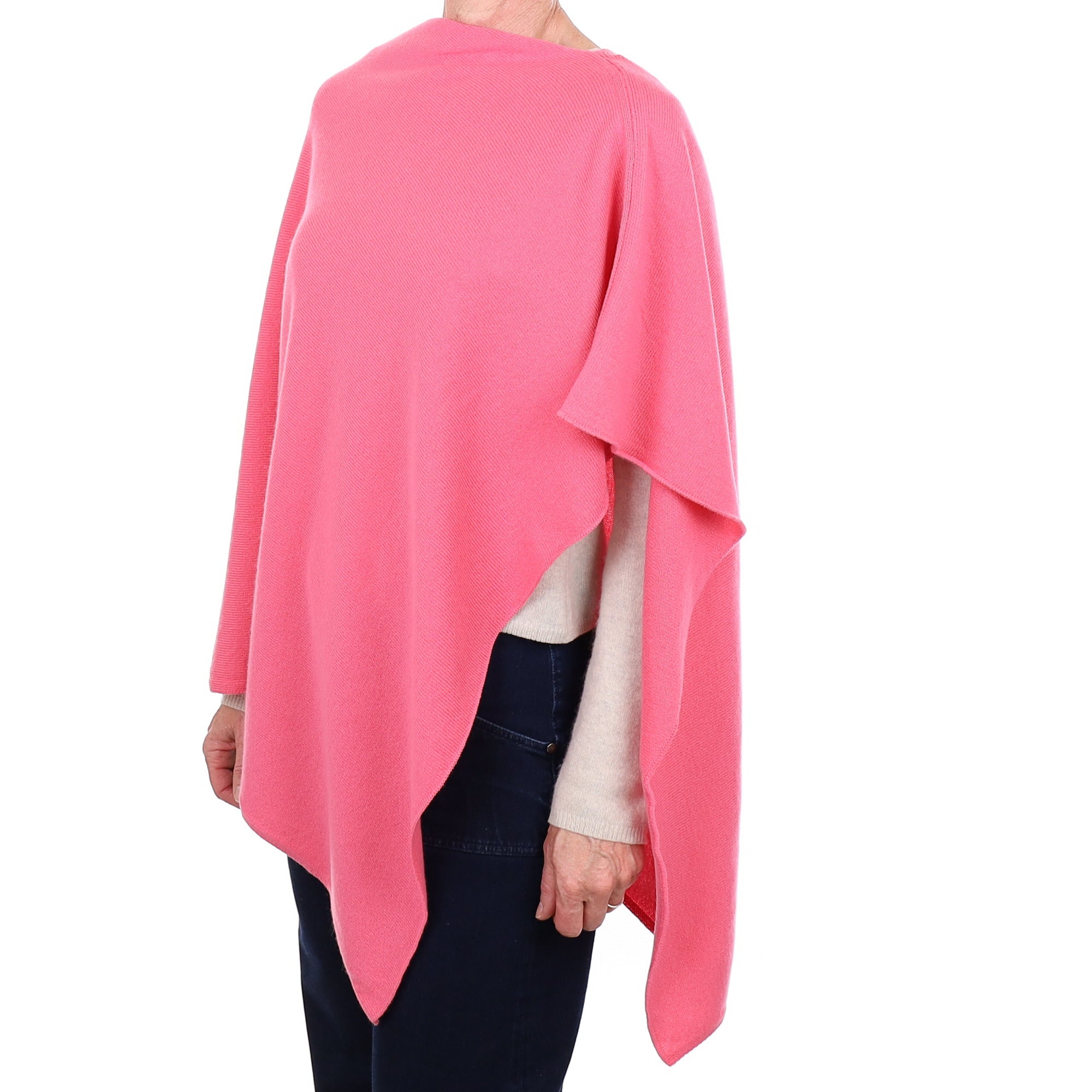 Brand New Scottish Lupin Pink Cashmere Poncho One Size