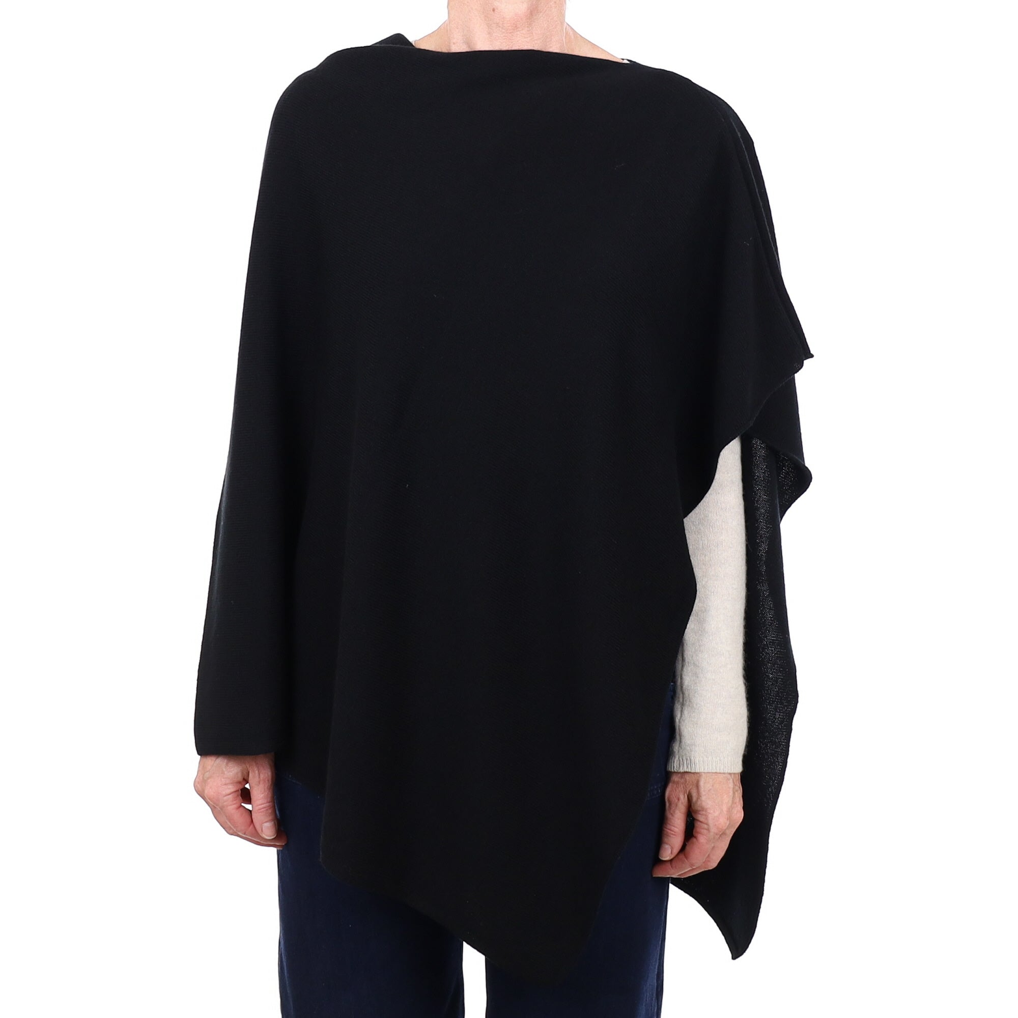 Brand New Scottish Black Cashmere Poncho One Size