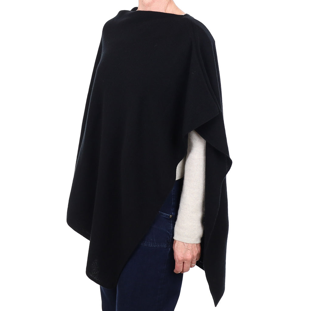 Brand New Scottish Black Cashmere Poncho One Size