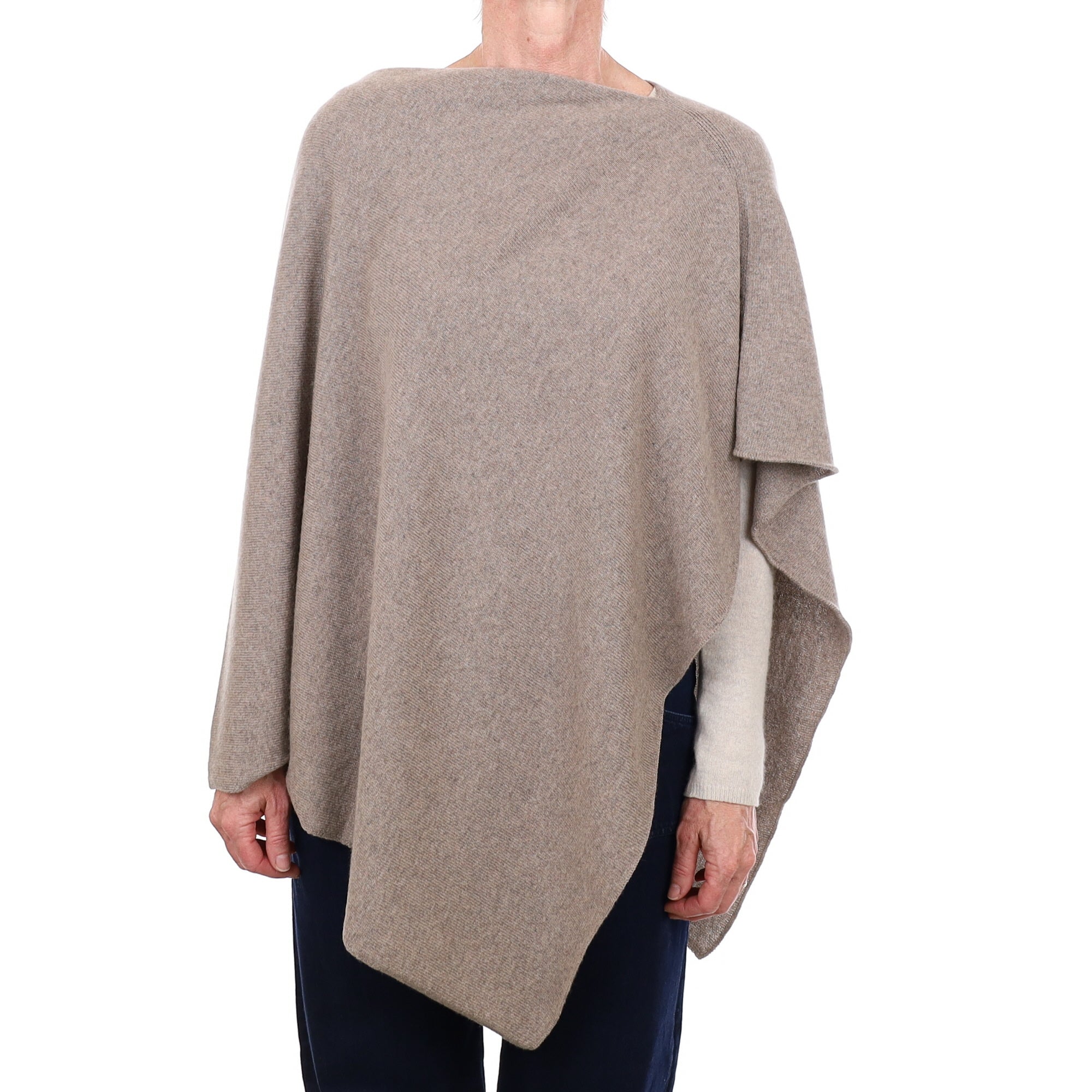 Brand New Scottish Mocha Brown Cashmere Poncho One Size