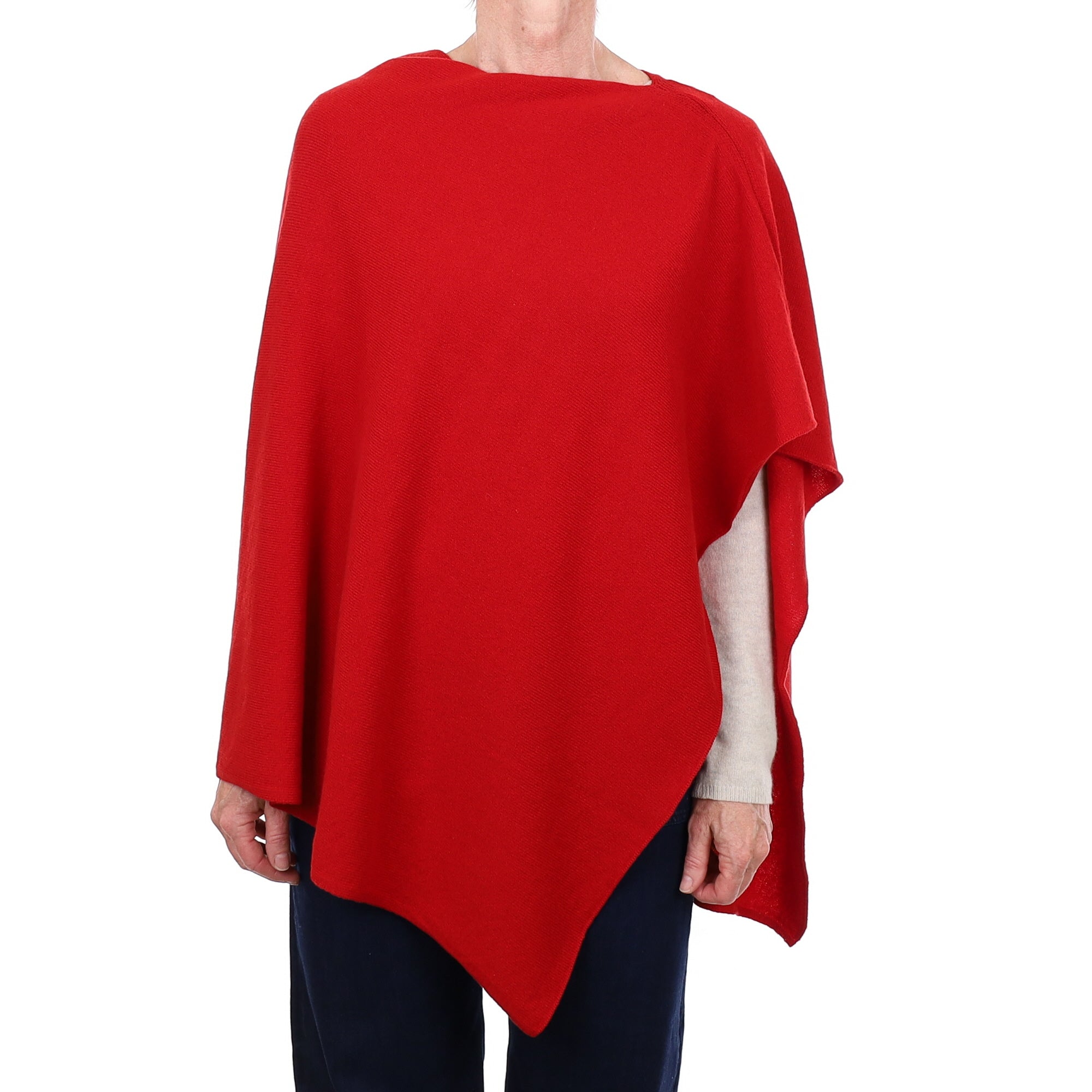 Brand New Scottish Scarlet Red Cashmere Poncho One Size