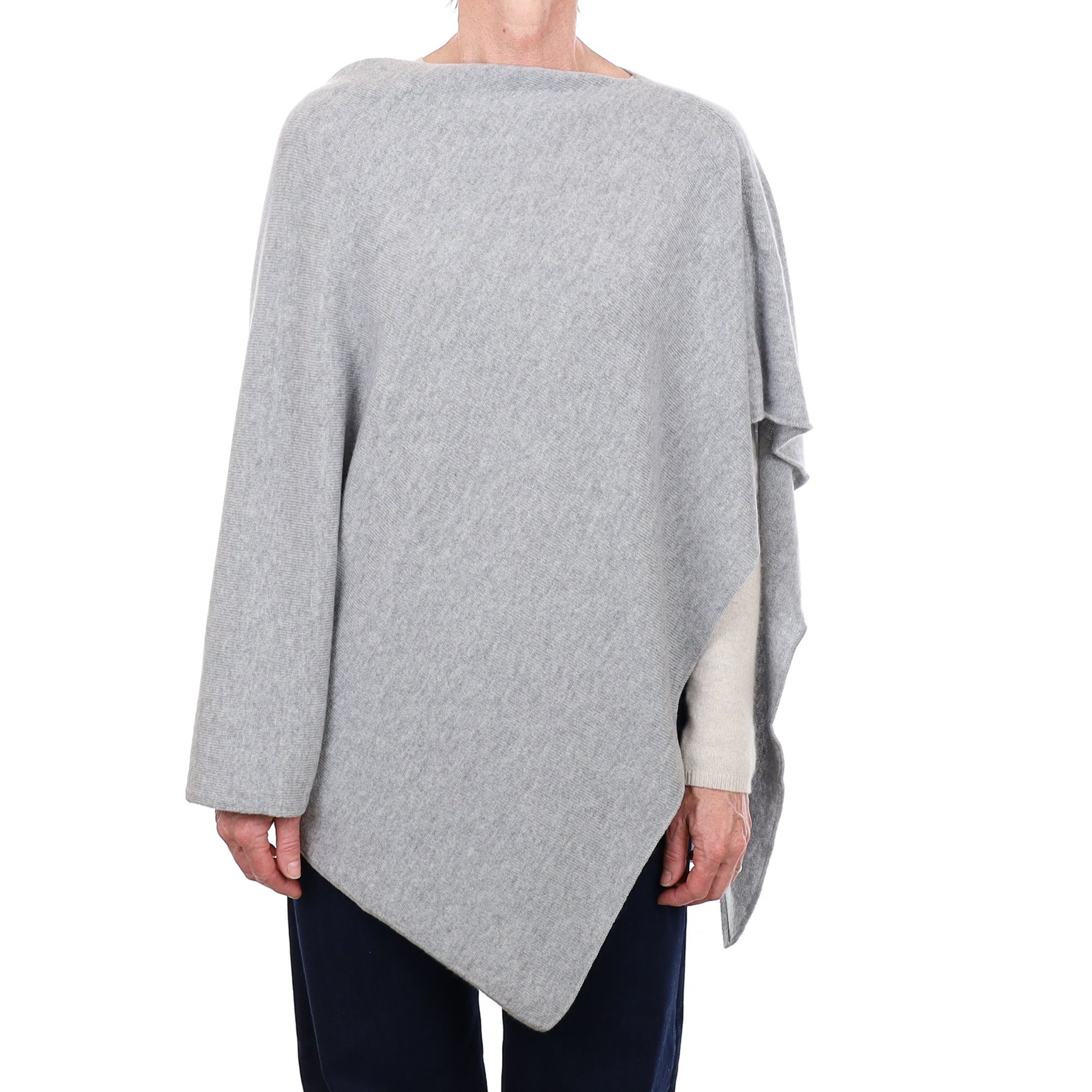 Brand New Scottish Smoke Grey Cashmere Poncho One Size
