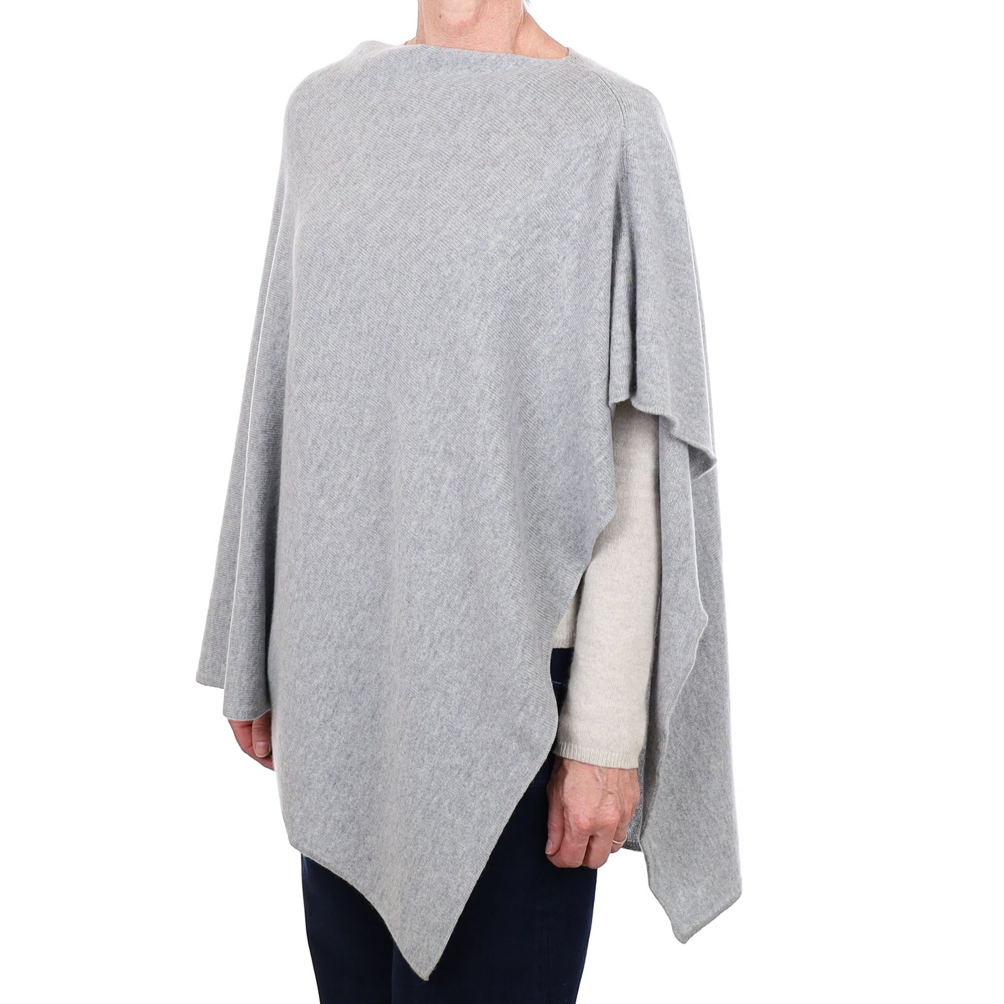 Brand New Scottish Smoke Grey Cashmere Poncho One Size
