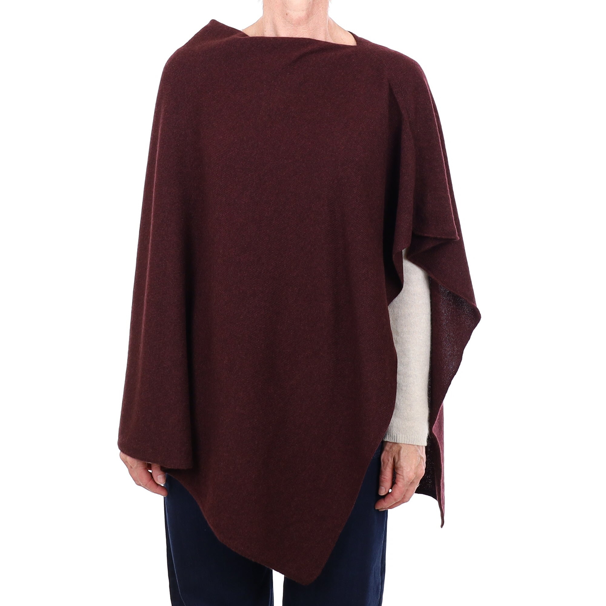 Brand New Scottish Port Red Cashmere Poncho One Size