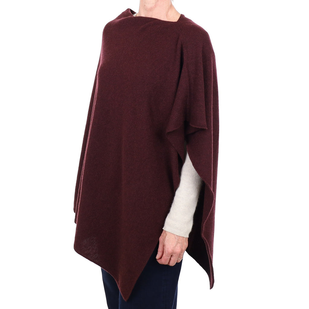 Brand New Scottish Port Red Cashmere Poncho One Size