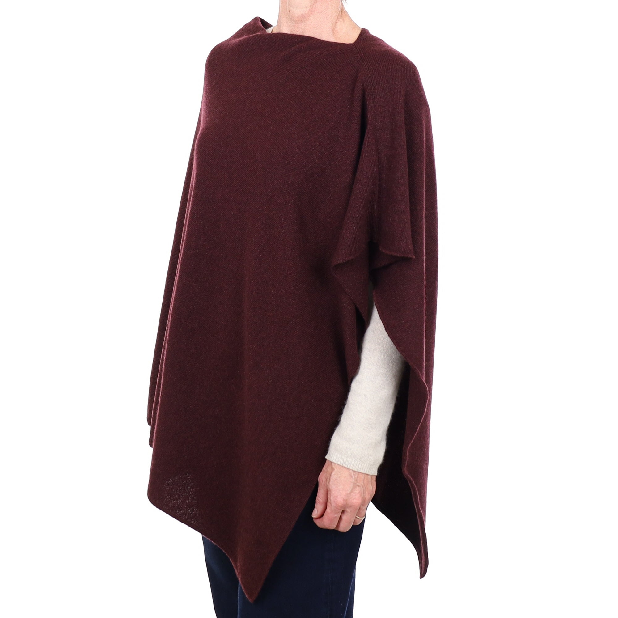 Brand New Scottish Port Red Cashmere Poncho One Size