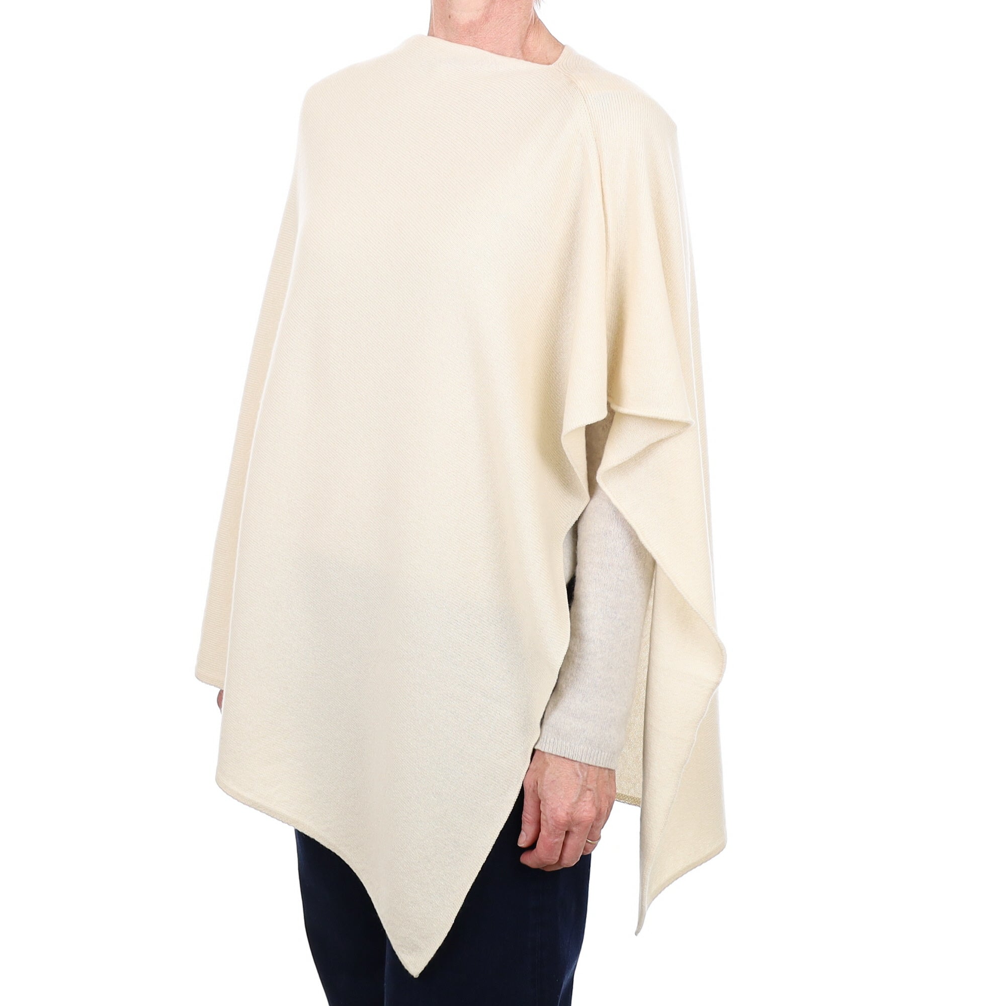 Brand New Scottish Vanilla Cream Cashmere Poncho One Size