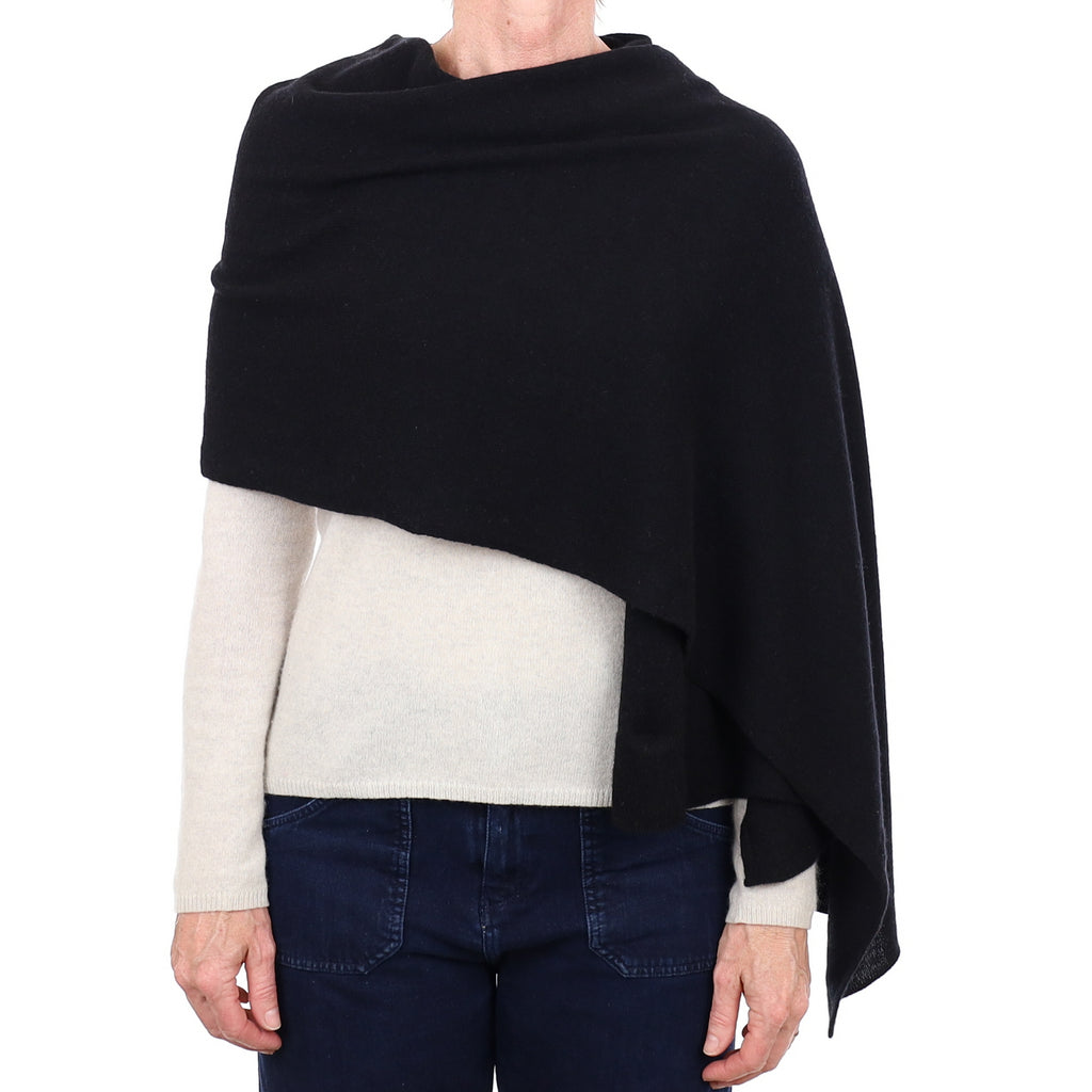 Brand New Scottish Black Gauzy Cashmere Wrap