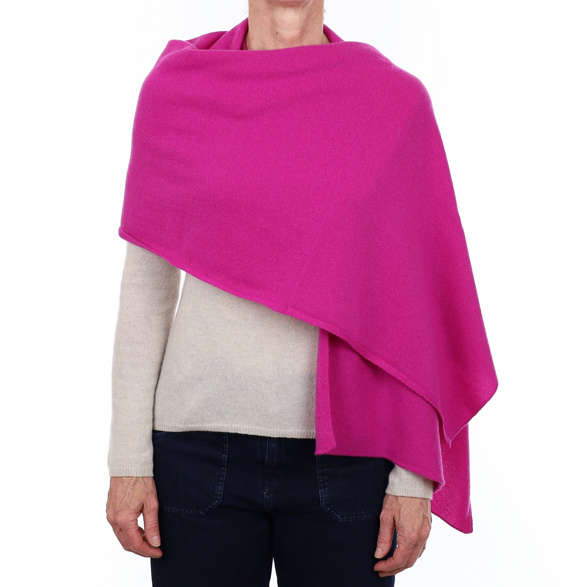 Brand New Scottish Magenta Pink Cashmere Wrap