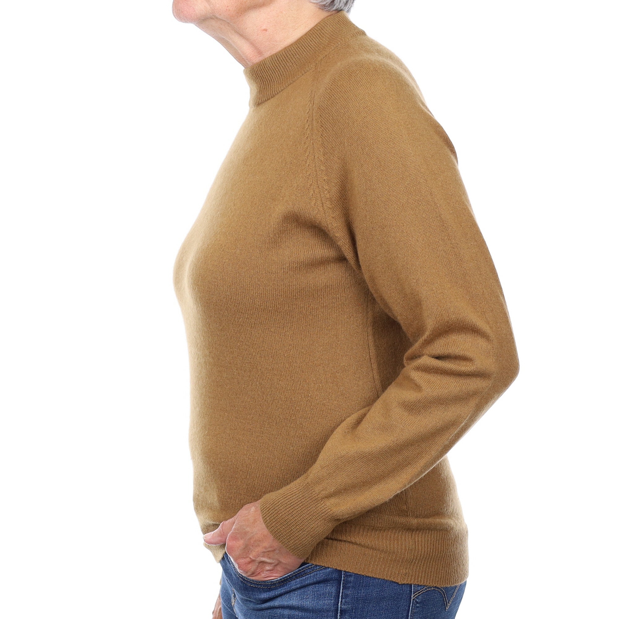 Cinnamon Brown Cashmere Turtle Neck Jumper Medium