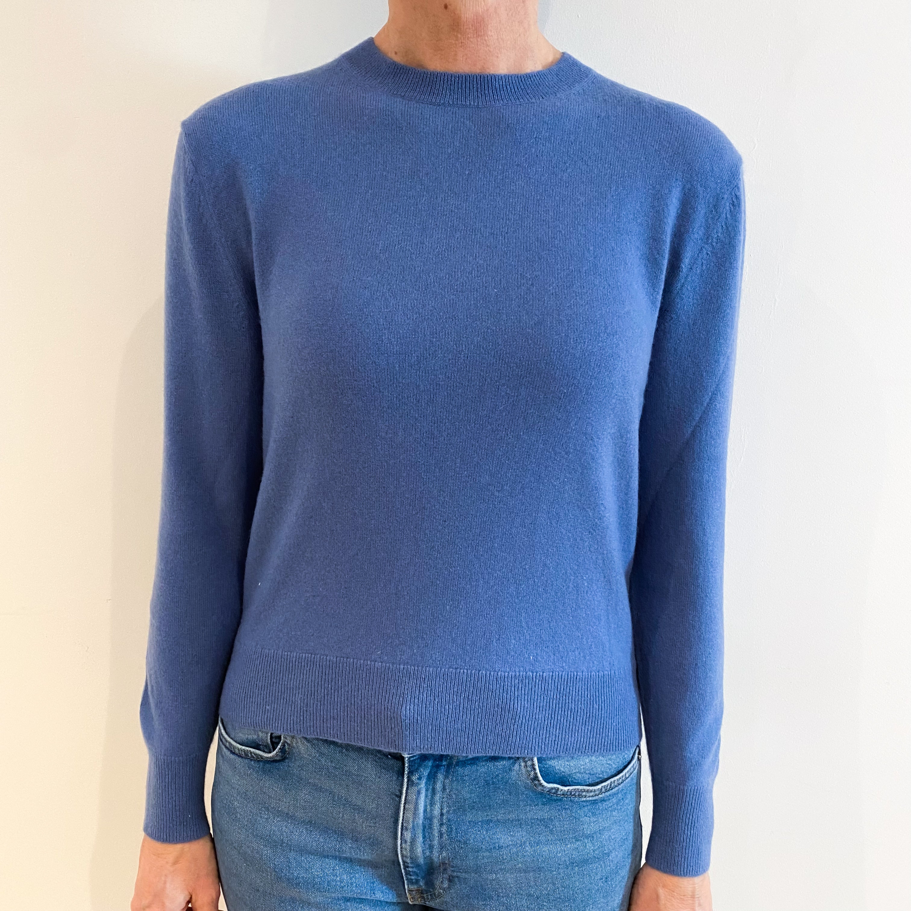 Airforce Blue Cashmere Crew Neck Jumper Small